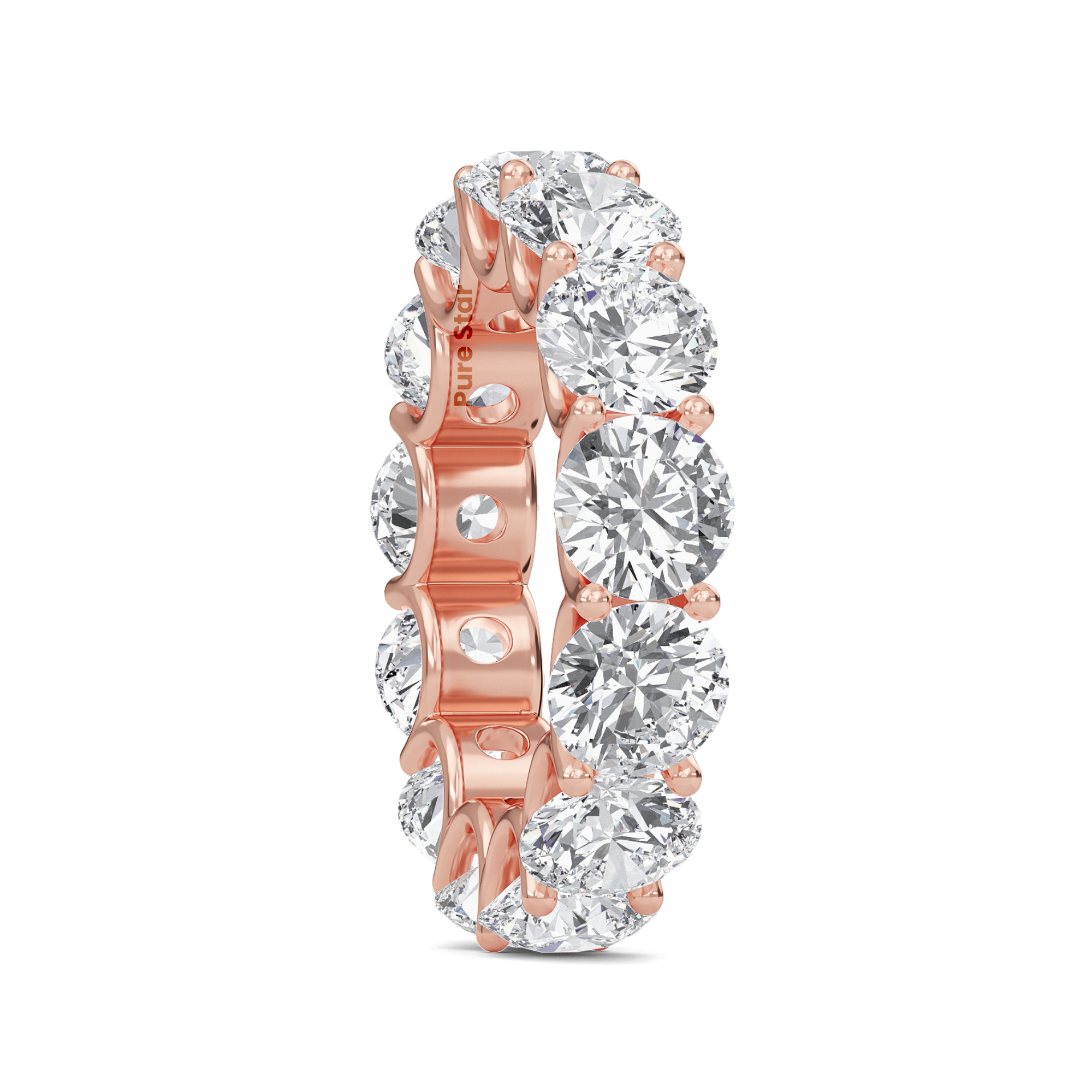 Brenda Round Lab Grown Eternity Band 6mm 18K Rose Gold-purestarjewelry
