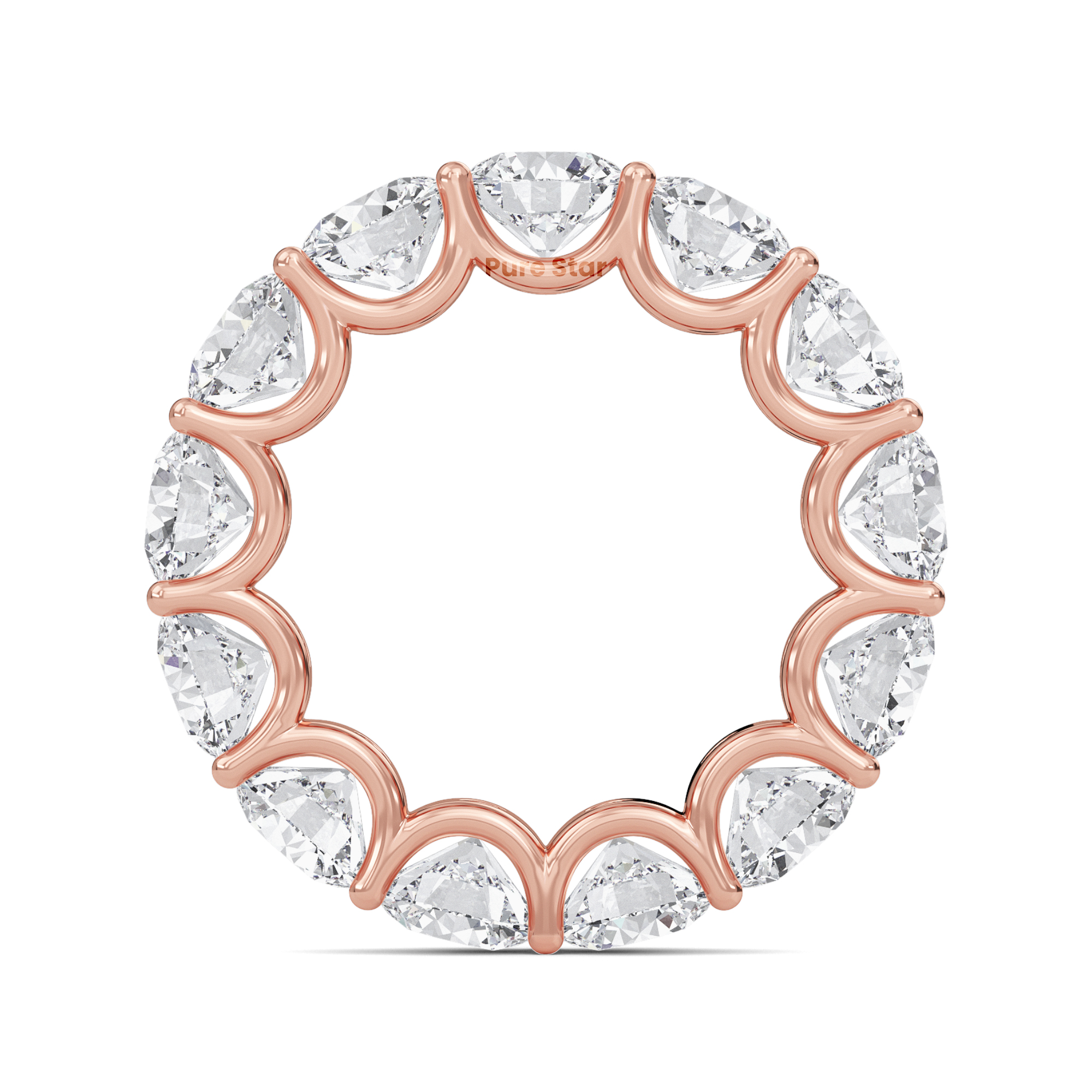 Leona Round Lab Grown Ring 6mm 14K Rose Gold-purestarjewelry