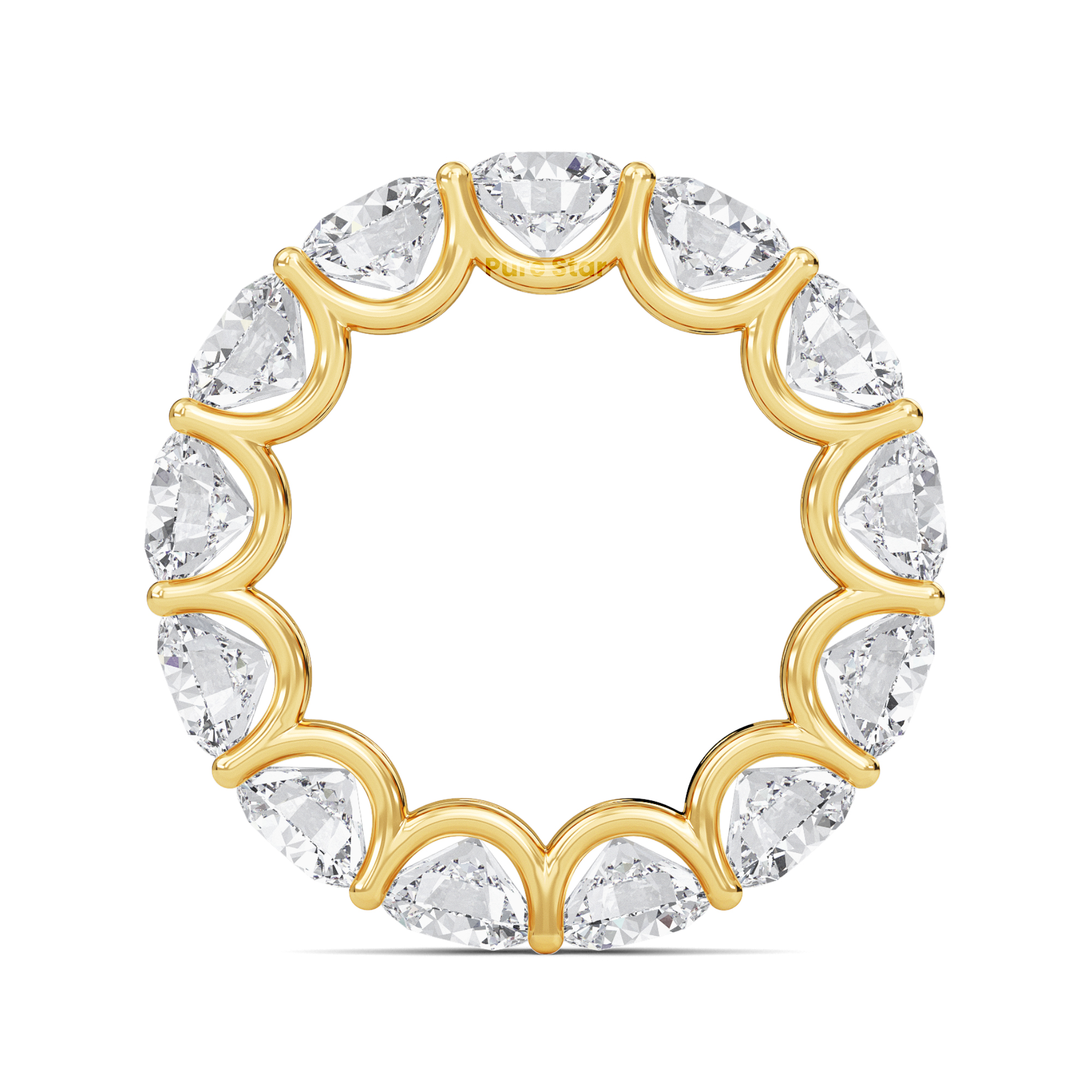 Leona Round Lab Grown Ring 6mm 18K Yellow Gold-purestarjewelry