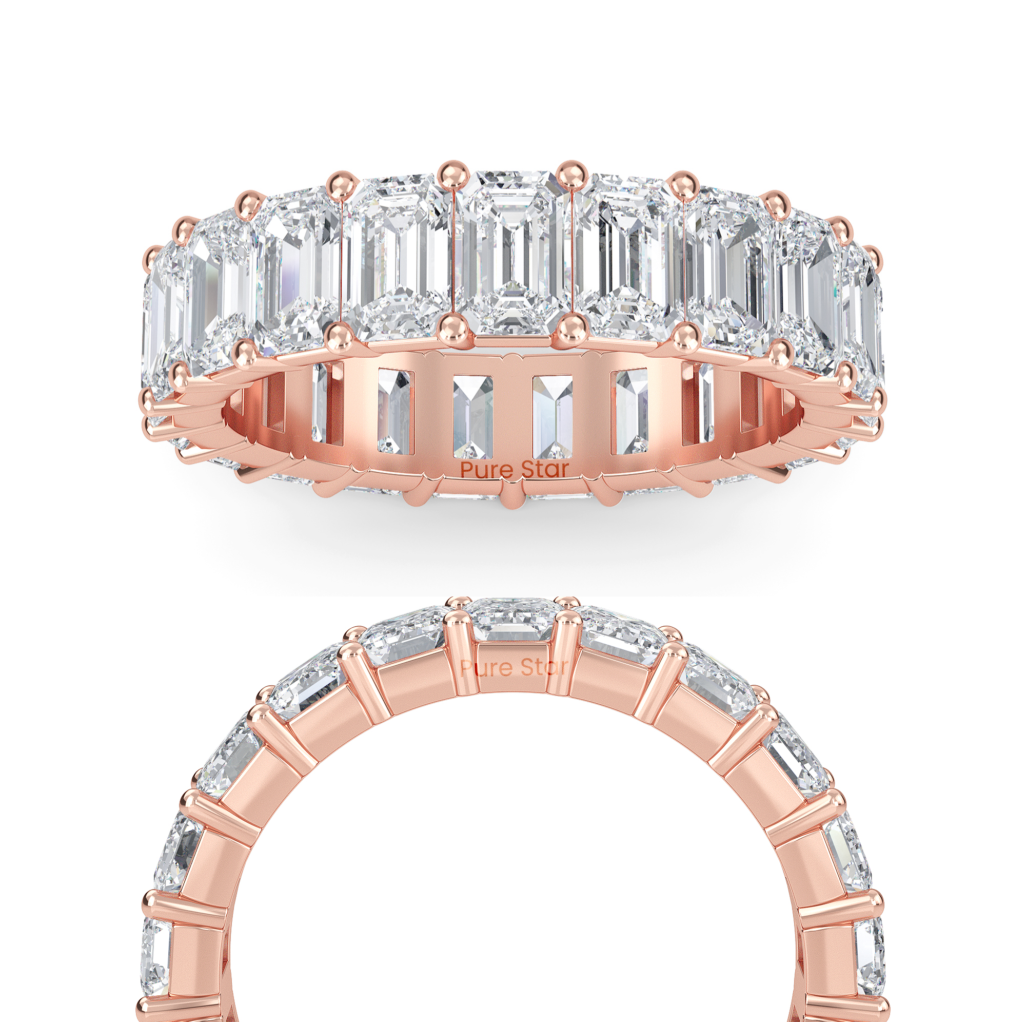 Joylyn  Lab Grown Eternity Band 4.50mm*3.20mm 14K Rose Gold-purestarjewelry