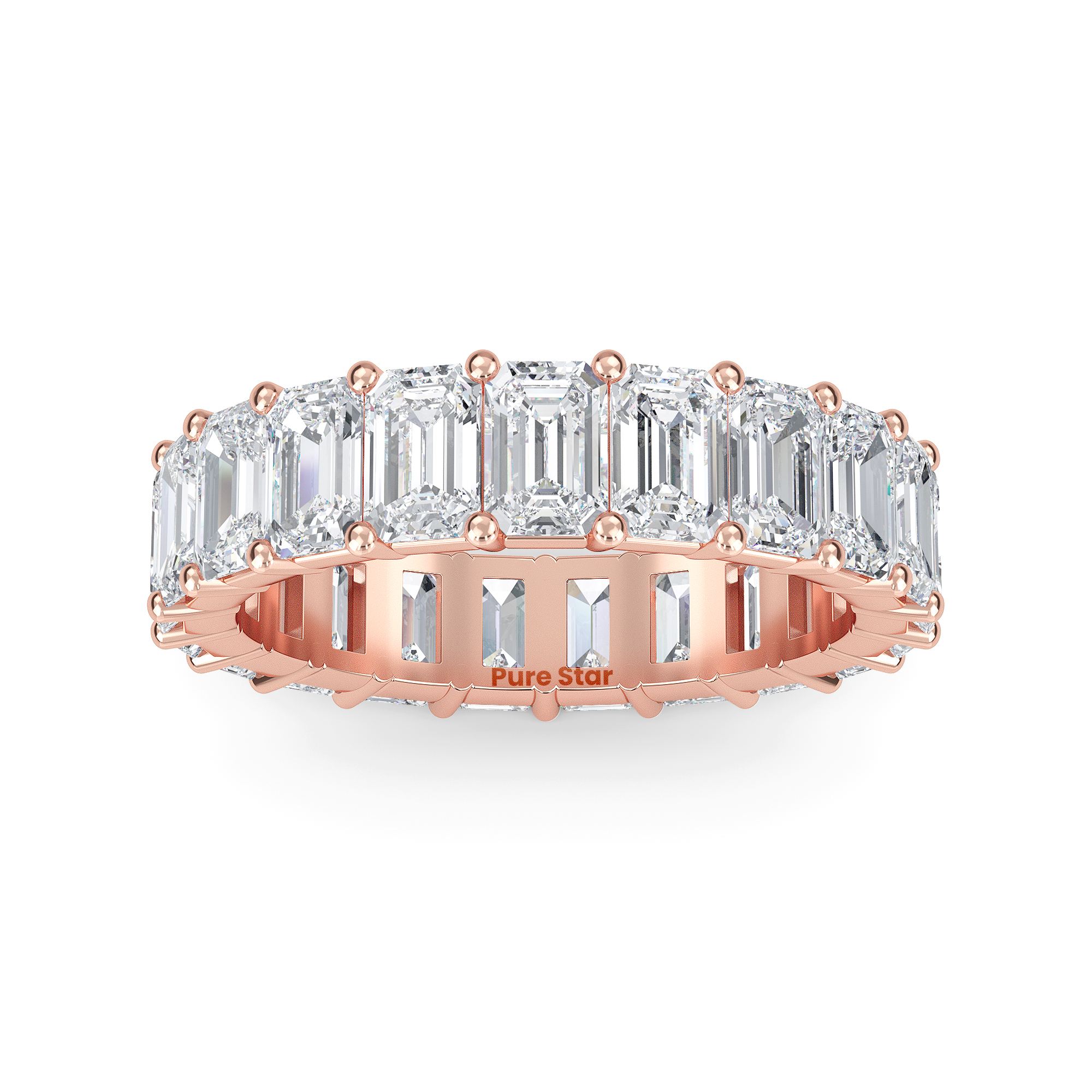 Joylyn  Lab Grown Eternity Band 5mm*3.55mm 10K Rose Gold-purestarjewelry