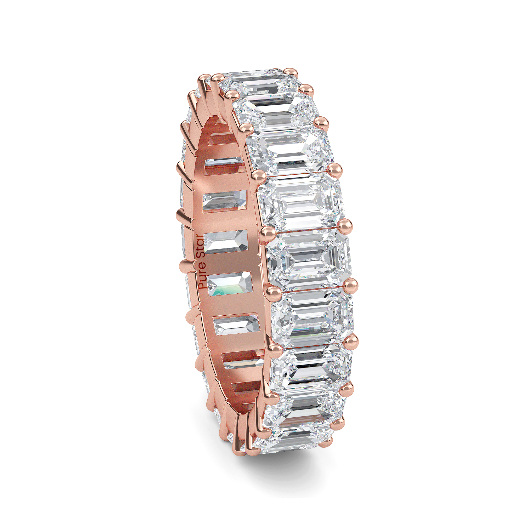 Joylyn  Lab Grown Eternity Band 4mm*2.85mm 18K Rose Gold-purestarjewelry