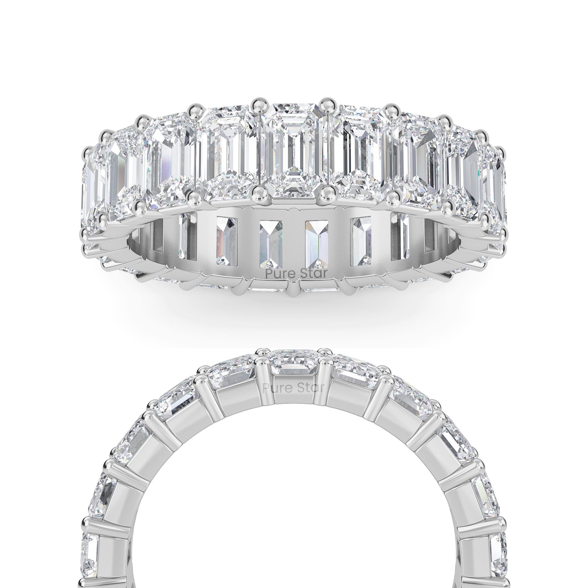 Joylyn  Lab Grown Eternity Band 5mm*3.55mm 10K White Gold-purestarjewelry