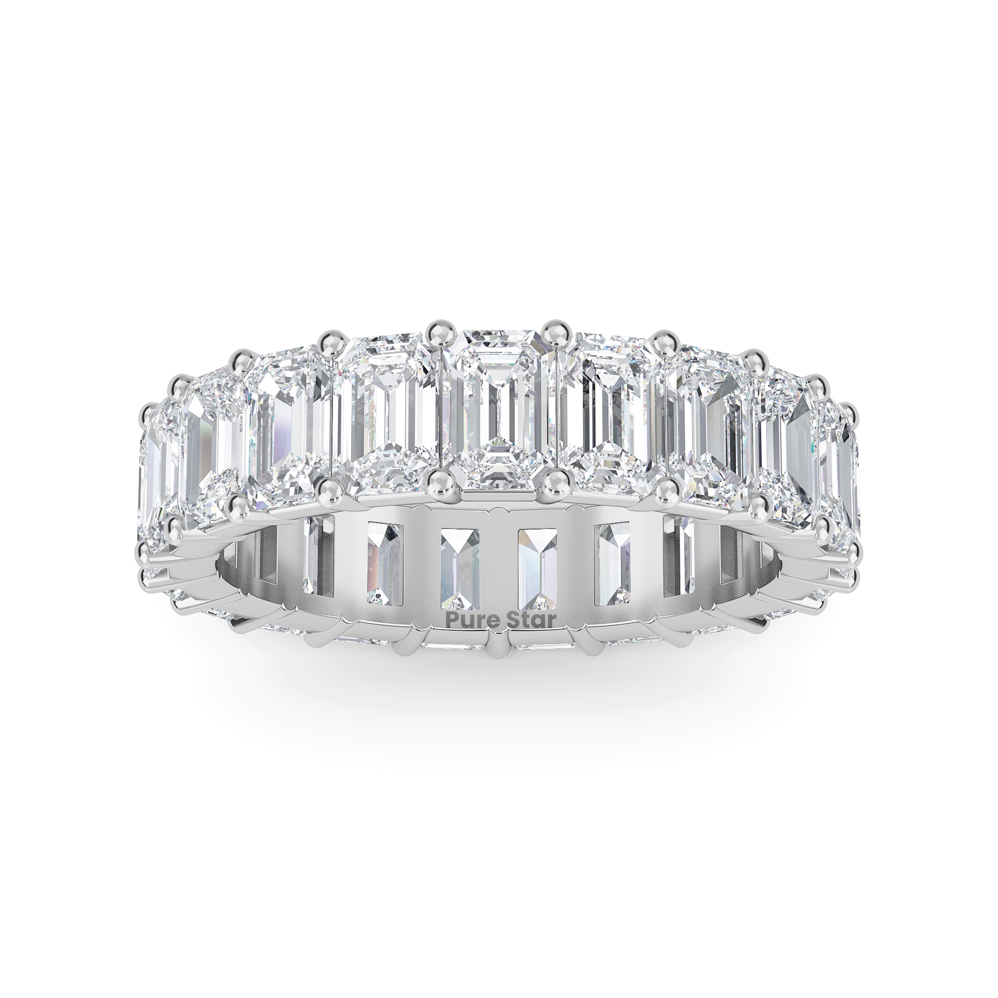 Joylyn  Lab Grown Eternity Band 5mm*3.55mm 14K White Gold-purestarjewelry