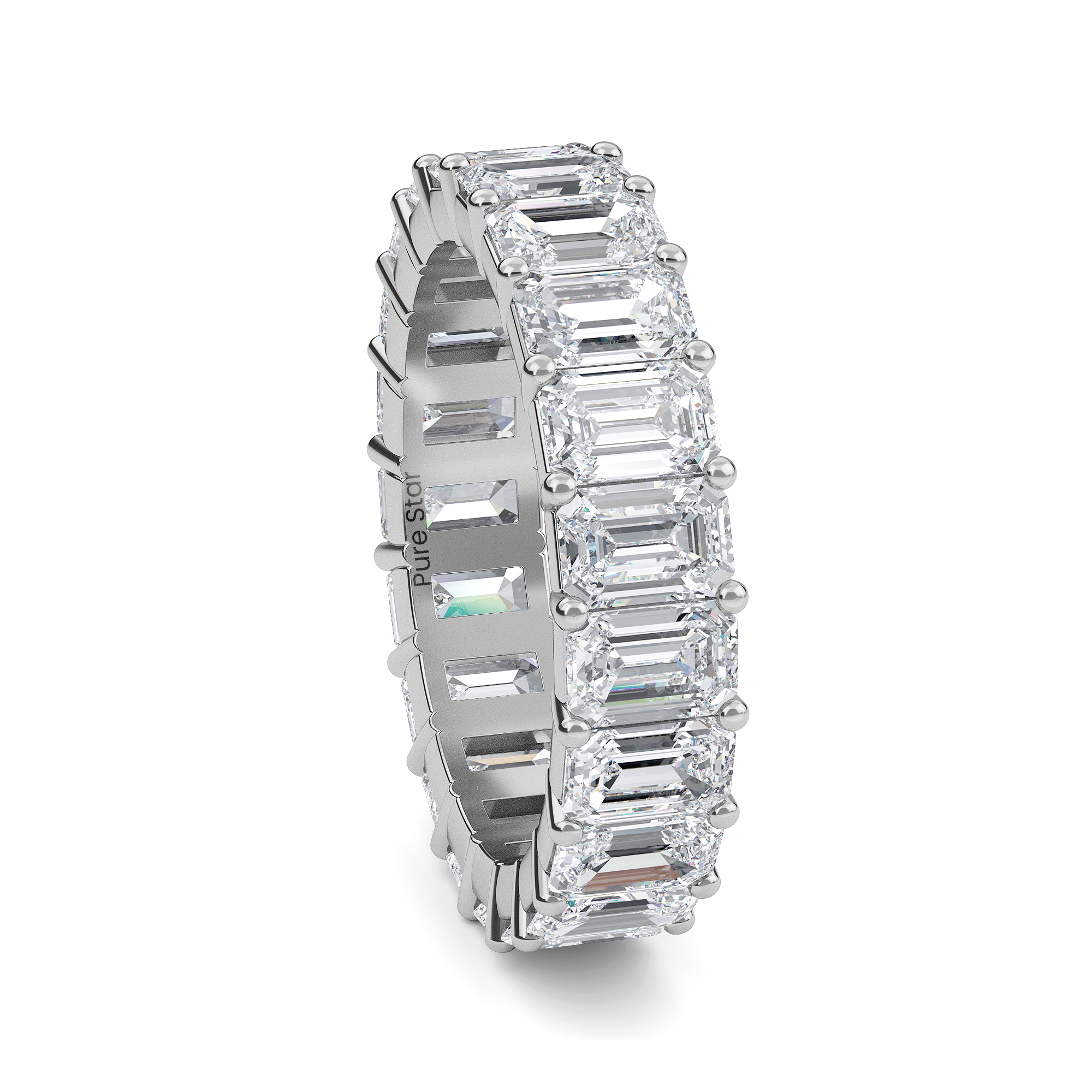Joylyn  Lab Grown Eternity Band 5mm*3.55mm 14K White Gold-purestarjewelry