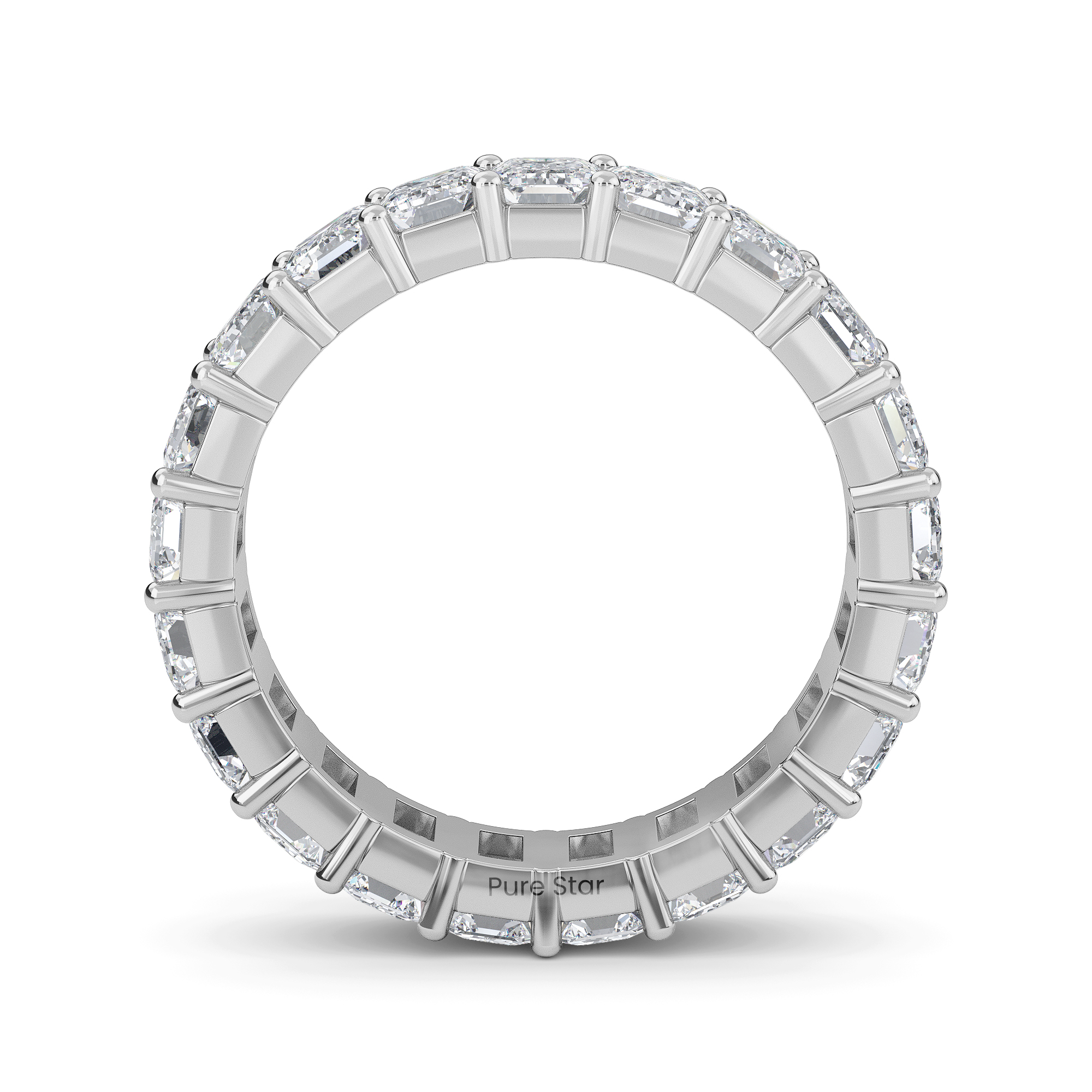 Joylyn  Lab Grown Eternity Band 5mm*3.55mm 10K White Gold-purestarjewelry