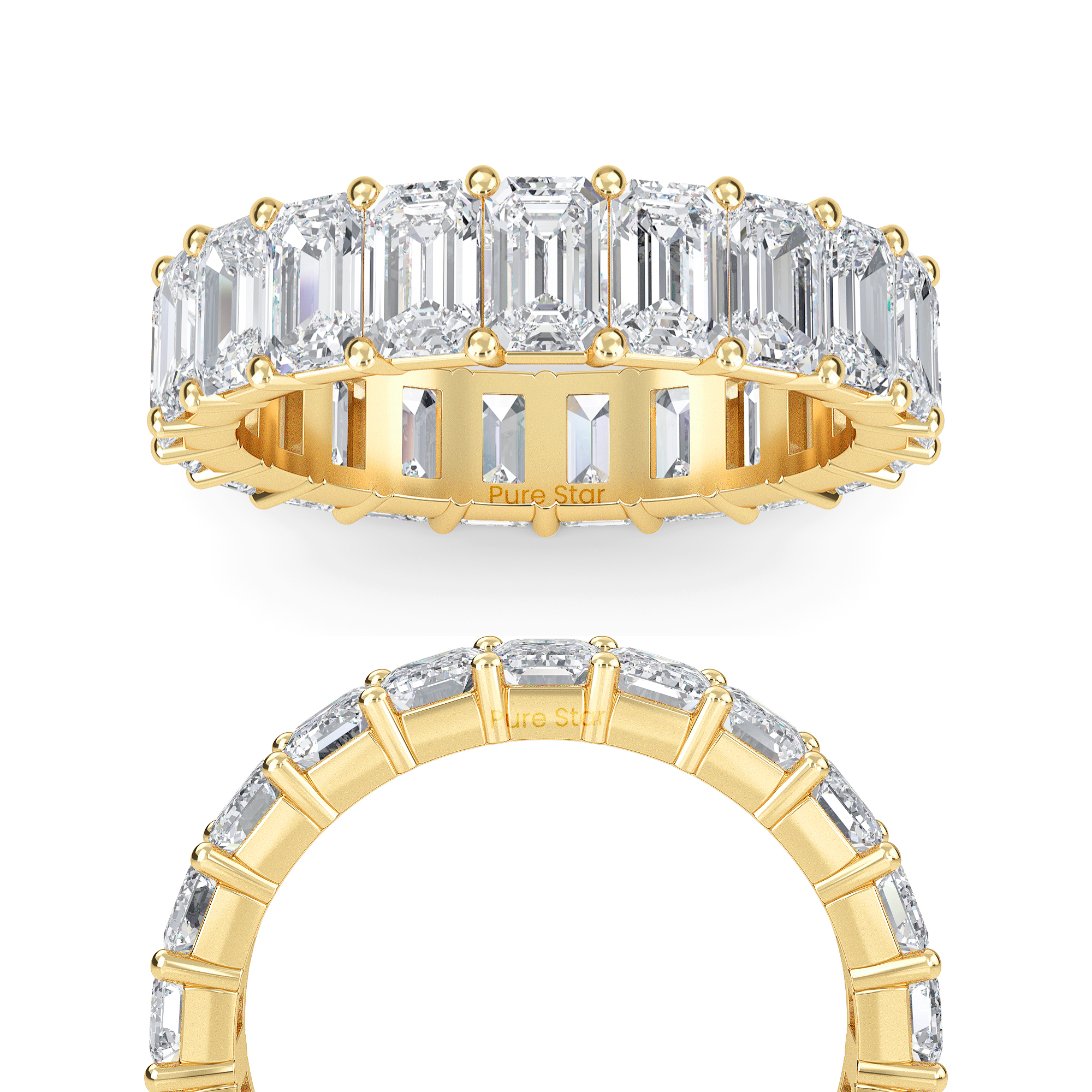 Joylyn  Lab Grown Eternity Band 3.10mm*2.20mm 14K Yellow Gold-purestarjewelry