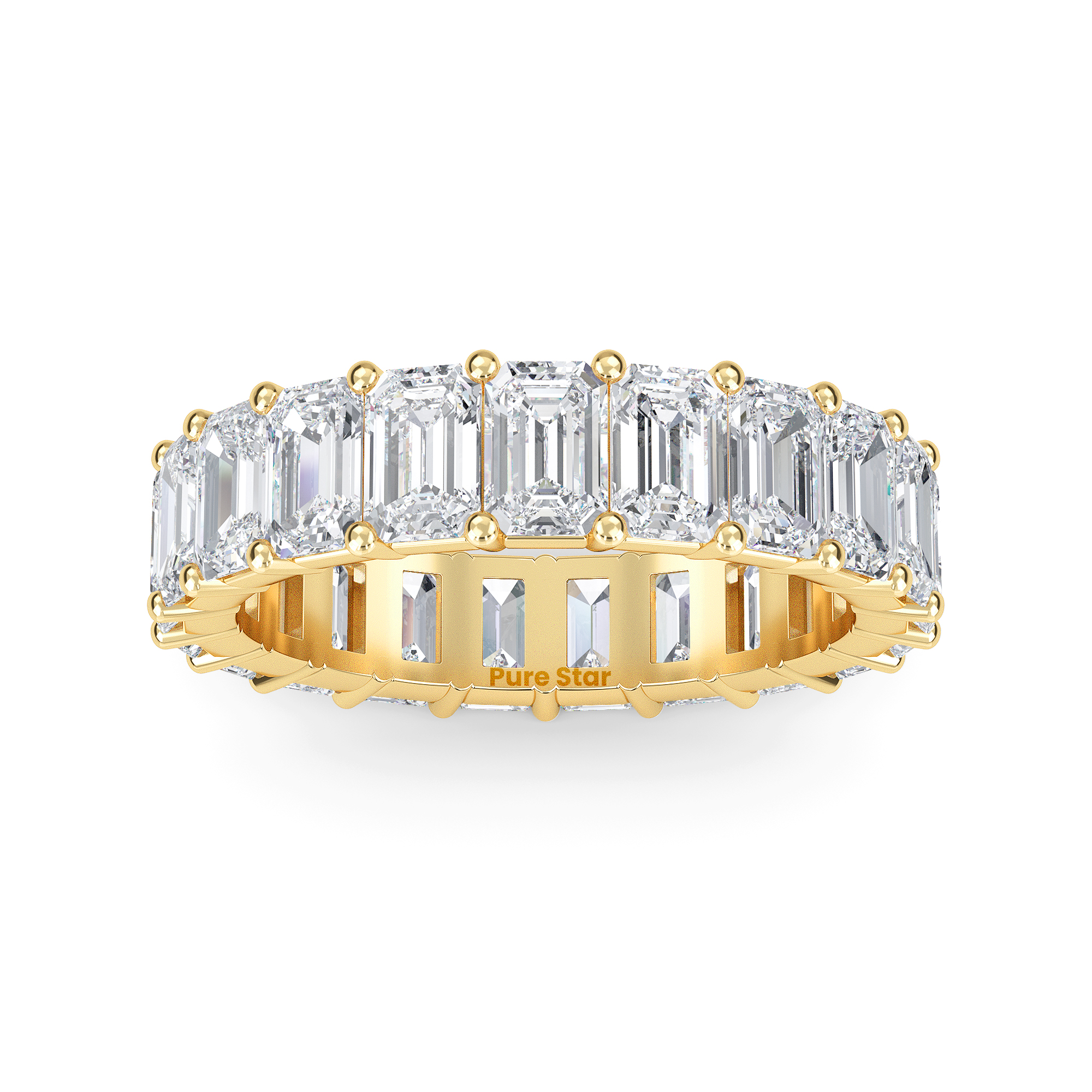 Joylyn  Lab Grown Eternity Band 4mm*2.85mm 18K Yellow Gold-purestarjewelry