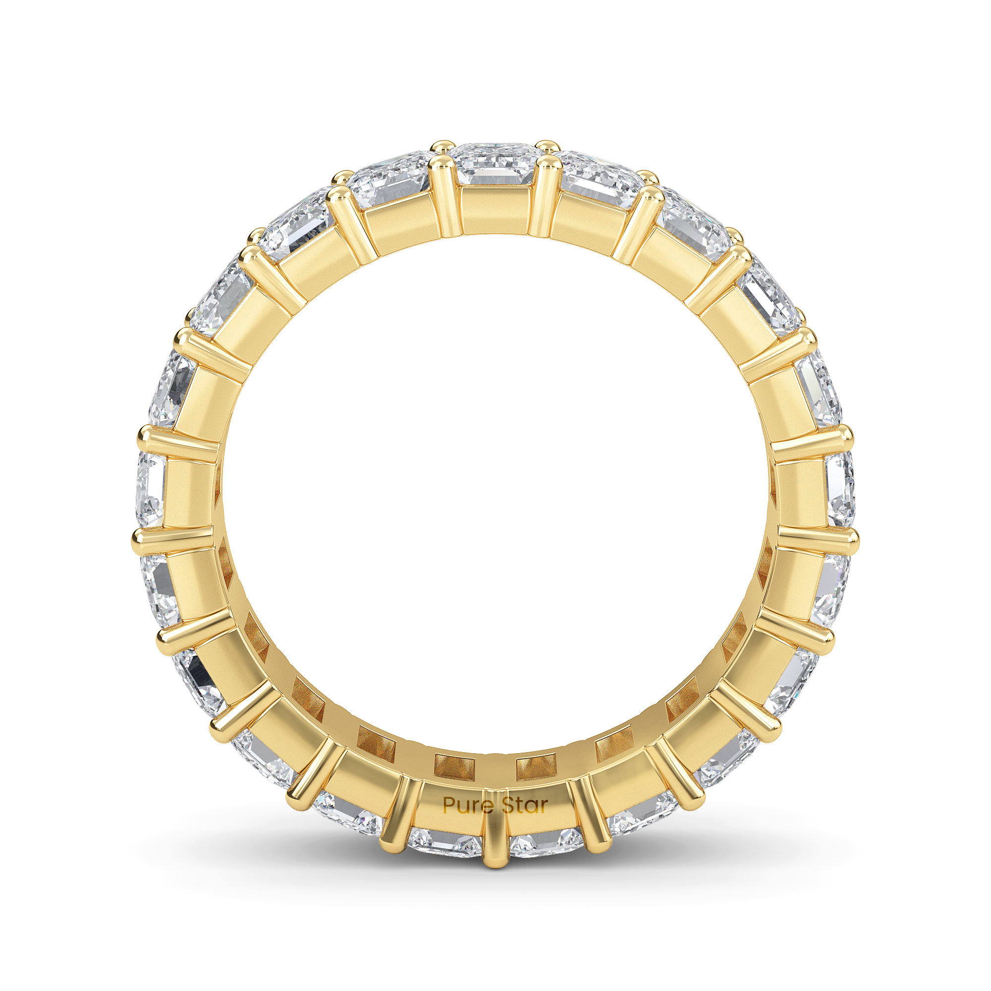 Joylyn  Lab Grown Eternity Band 4mm*2.85mm 18K Yellow Gold-purestarjewelry