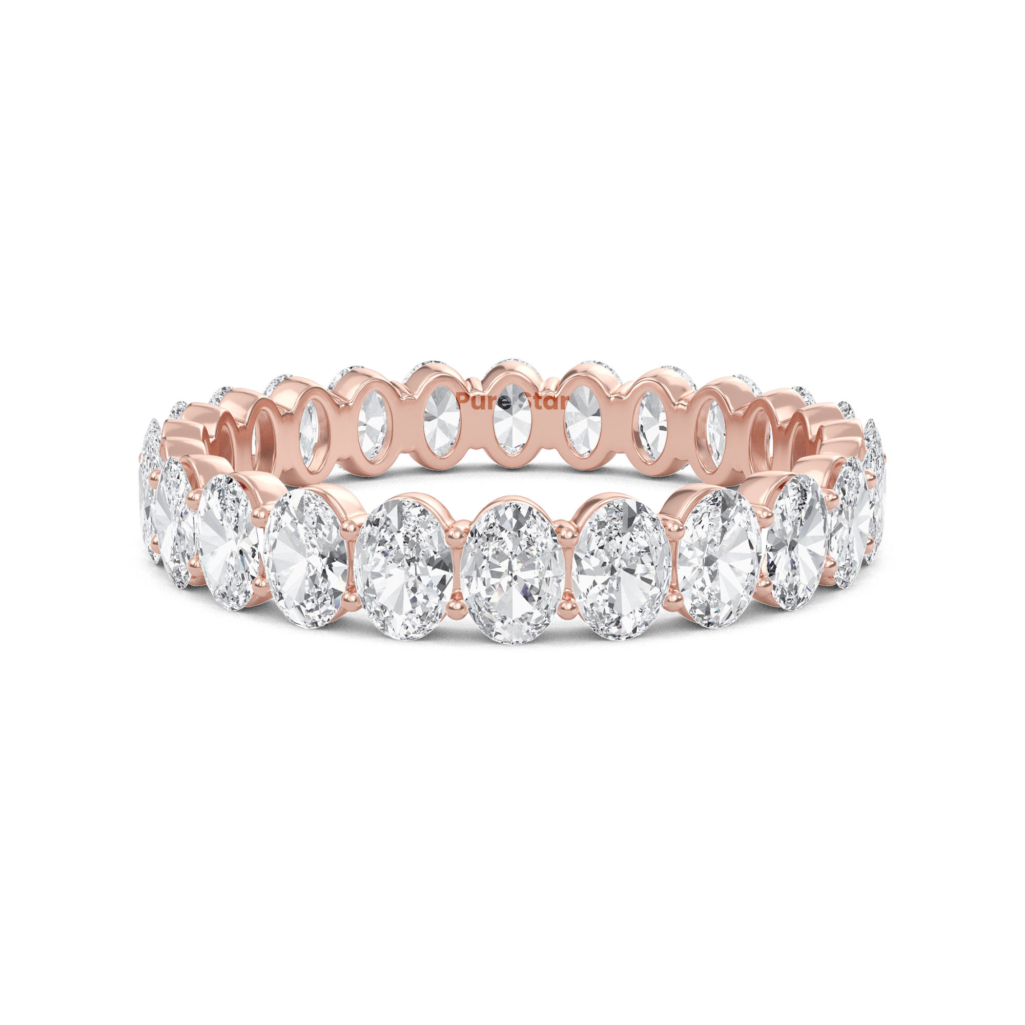 Susan Oval Lab Grown Eternity Band 3.50mm*2.50mm 18K Rose Gold-purestarjewelry