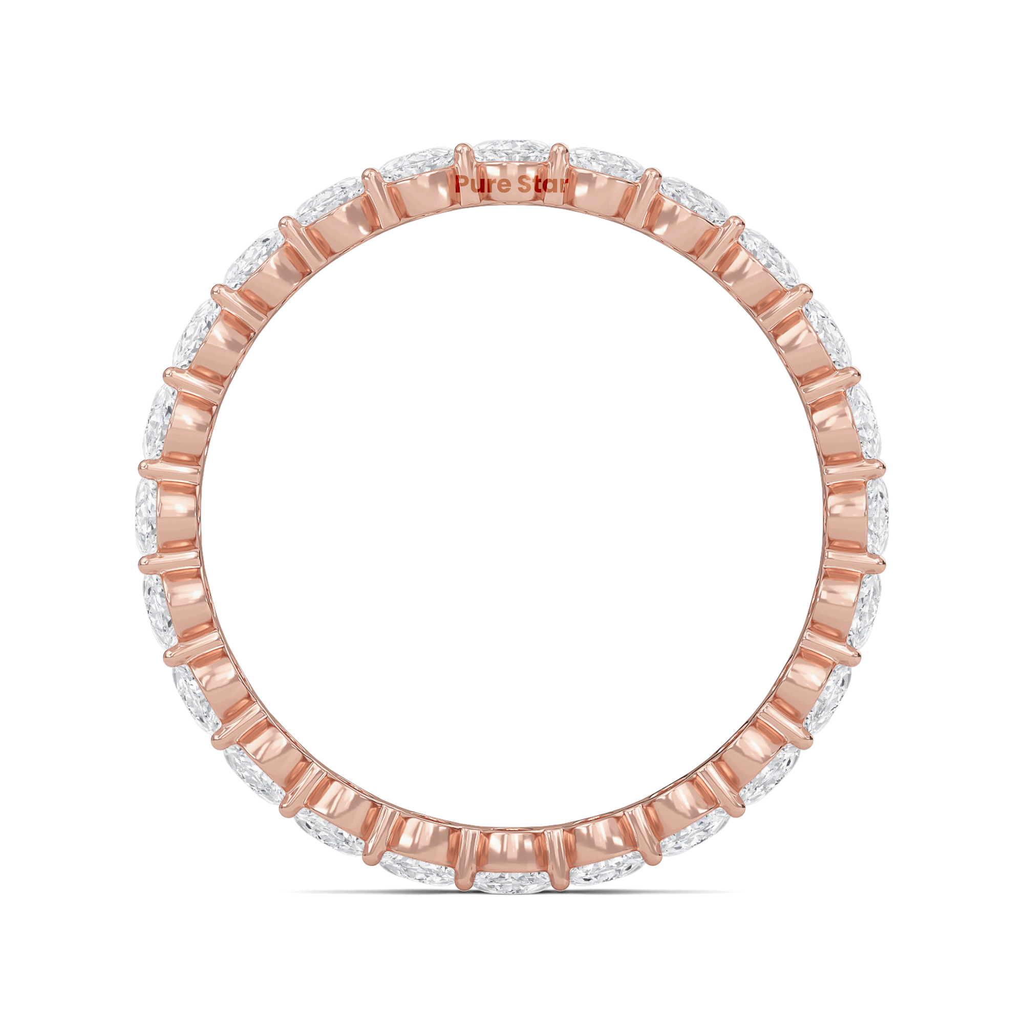 Susan Oval Lab Grown Eternity Band 3.50mm*2.50mm 18K Rose Gold-purestarjewelry