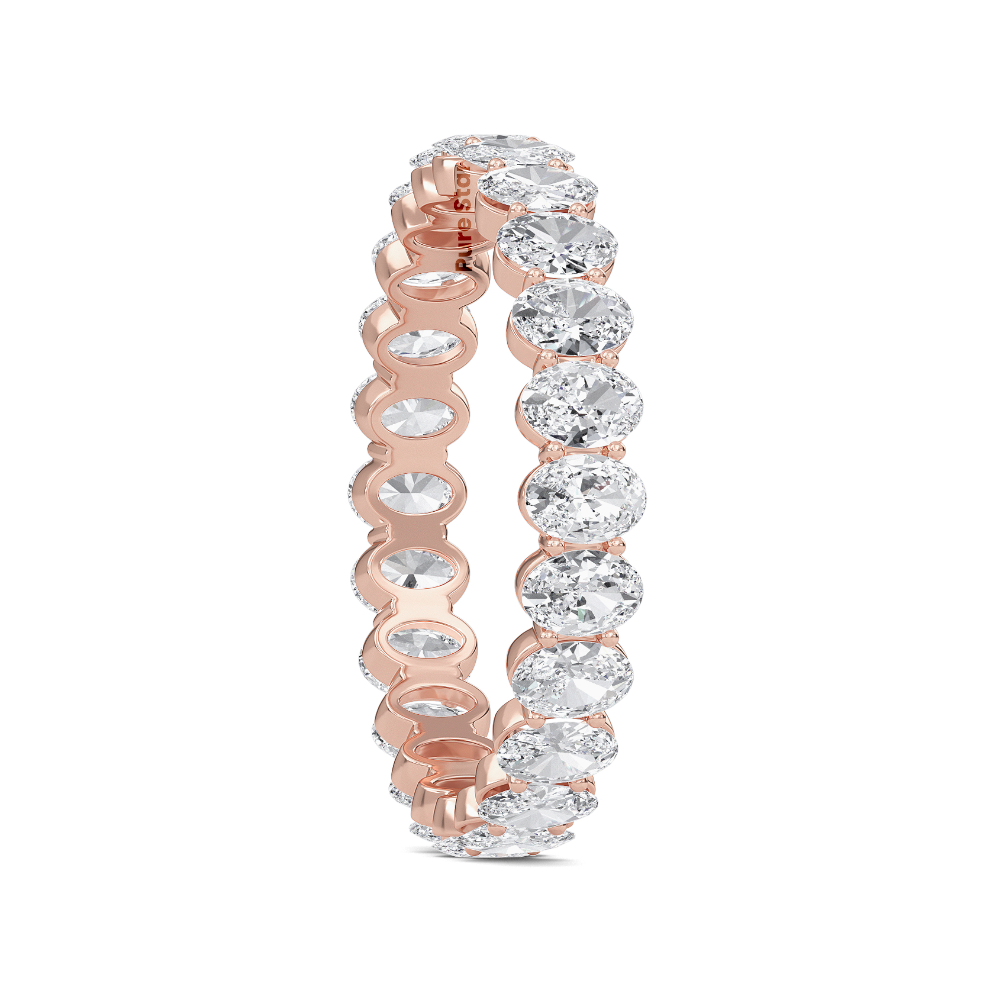 Susan Oval Lab Grown Eternity Band 3.50mm*2.50mm 18K Rose Gold-purestarjewelry