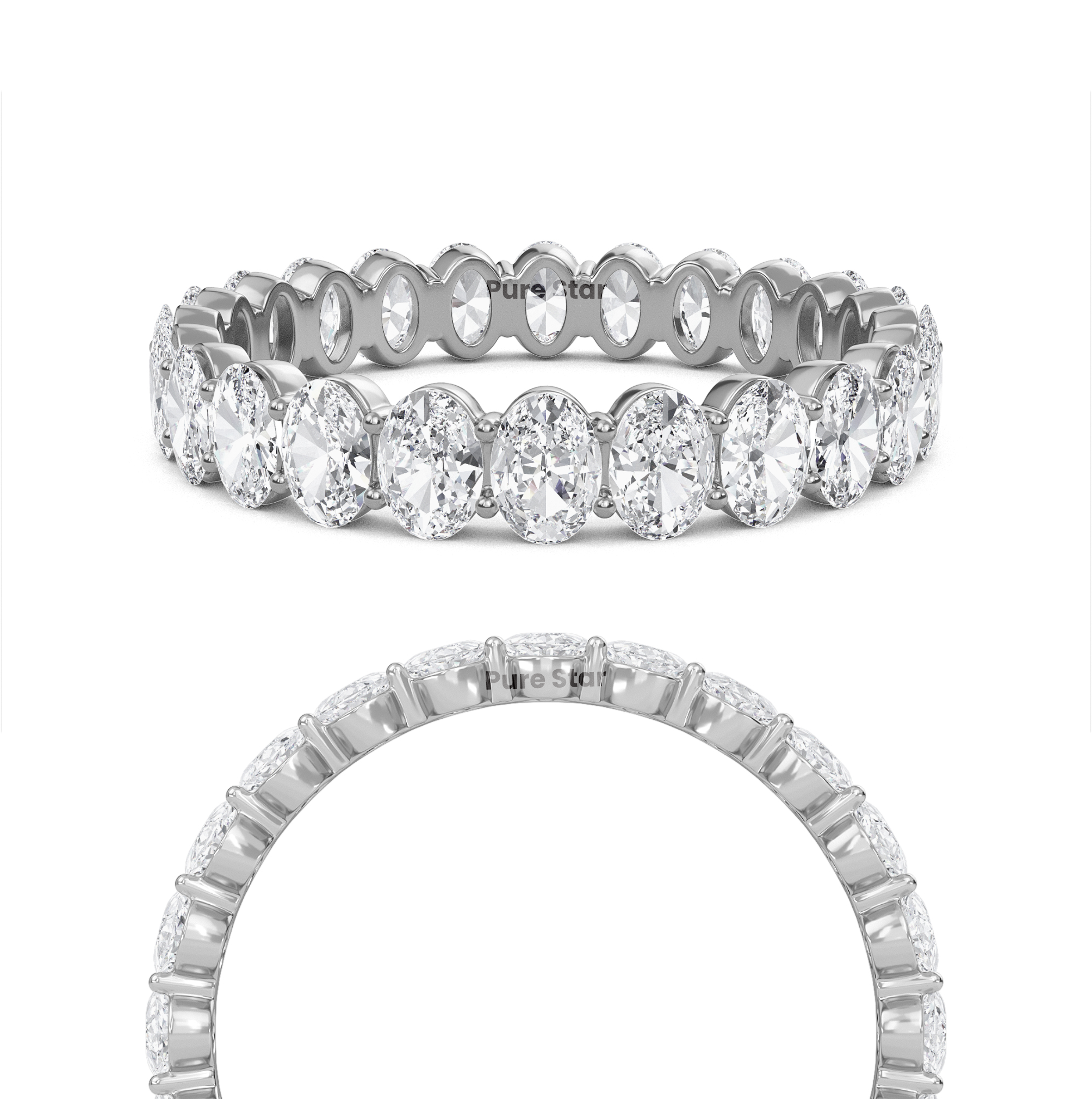 Susan Oval Lab Grown Eternity Band 3.50mm*2.50mm 14K White Gold-purestarjewelry