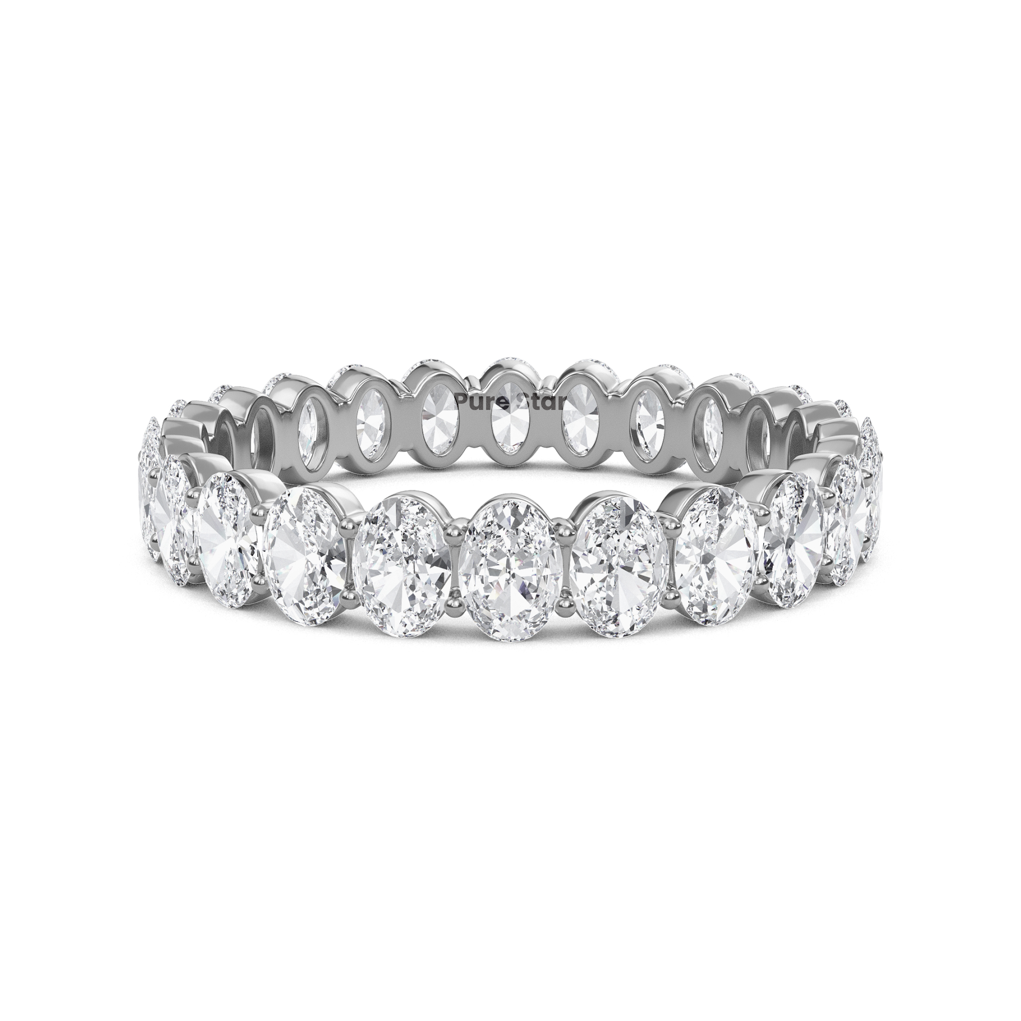 Susan Oval Lab Grown Eternity Band 3.50mm*2.50mm 14K White Gold-purestarjewelry