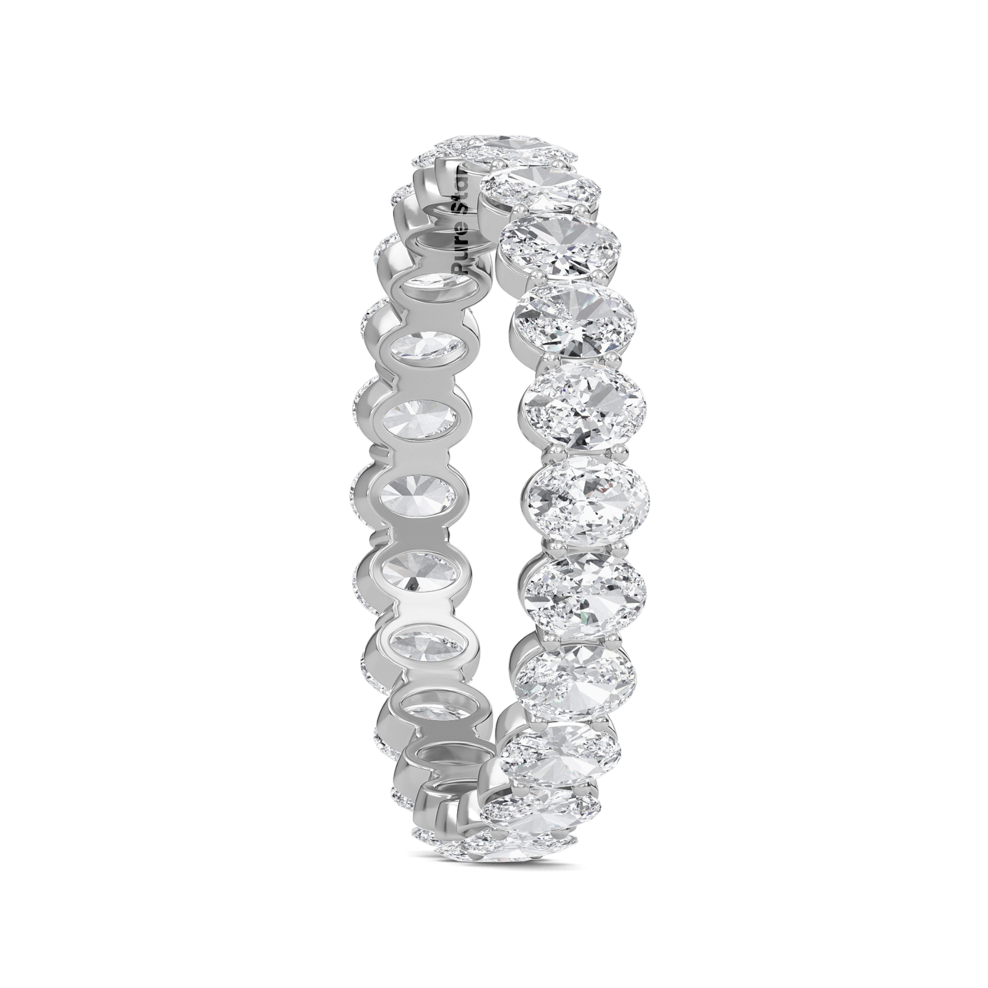 Susan Oval Lab Grown Eternity Band 3.50mm*2.50mm 14K White Gold-purestarjewelry