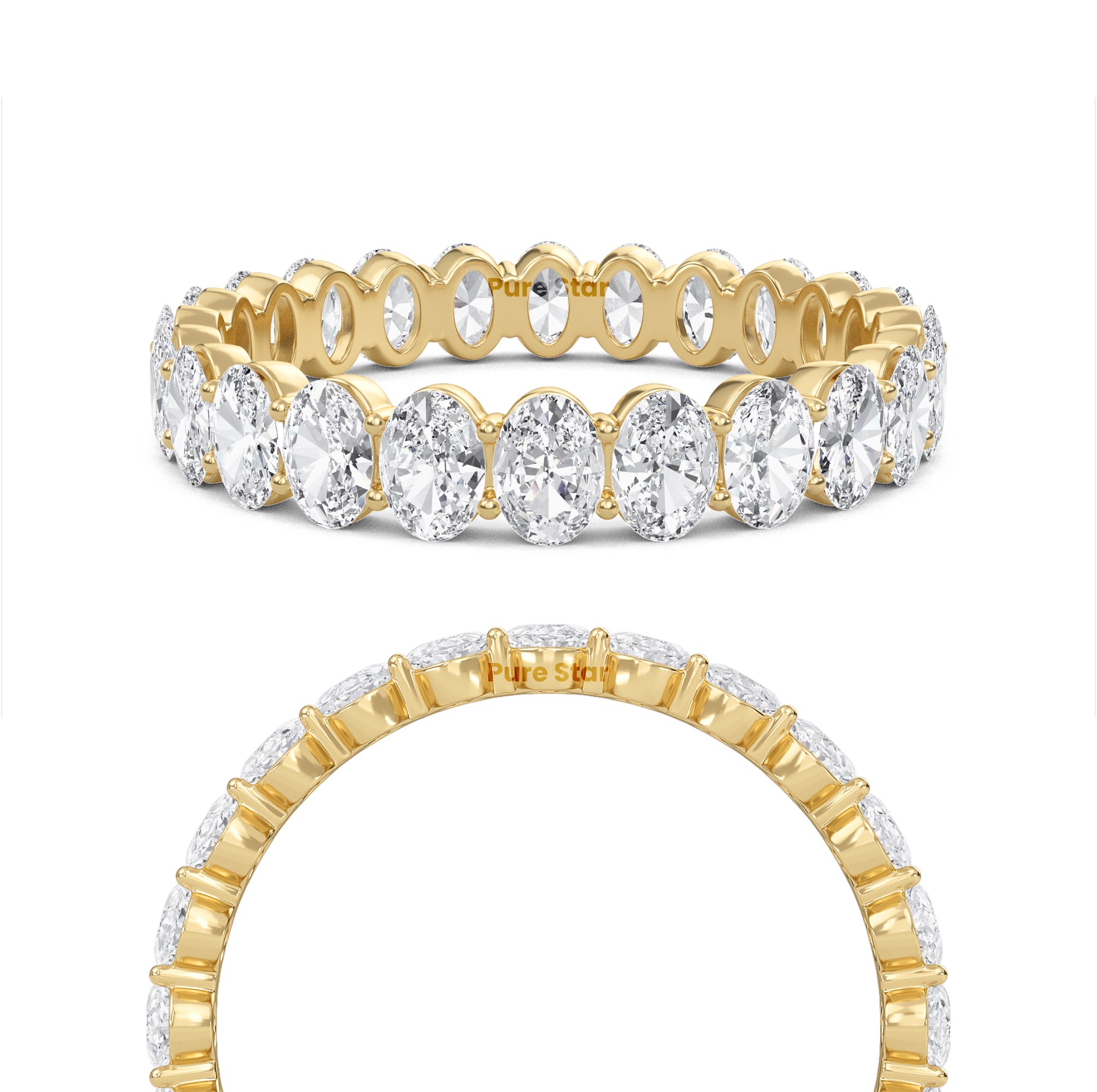 Susan Oval Lab Grown Eternity Band 3.50mm*2.50mm 14K Yellow Gold-purestarjewelry