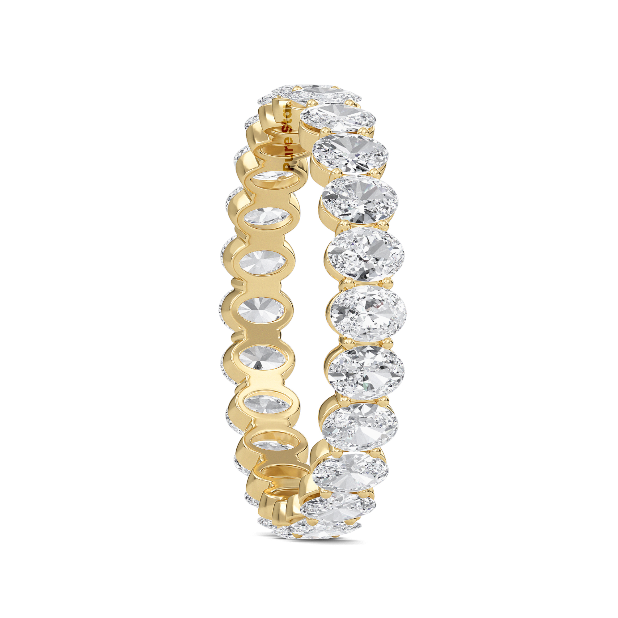 Susan Oval Lab Grown Eternity Band 3.50mm*2.50mm 14K Yellow Gold-purestarjewelry