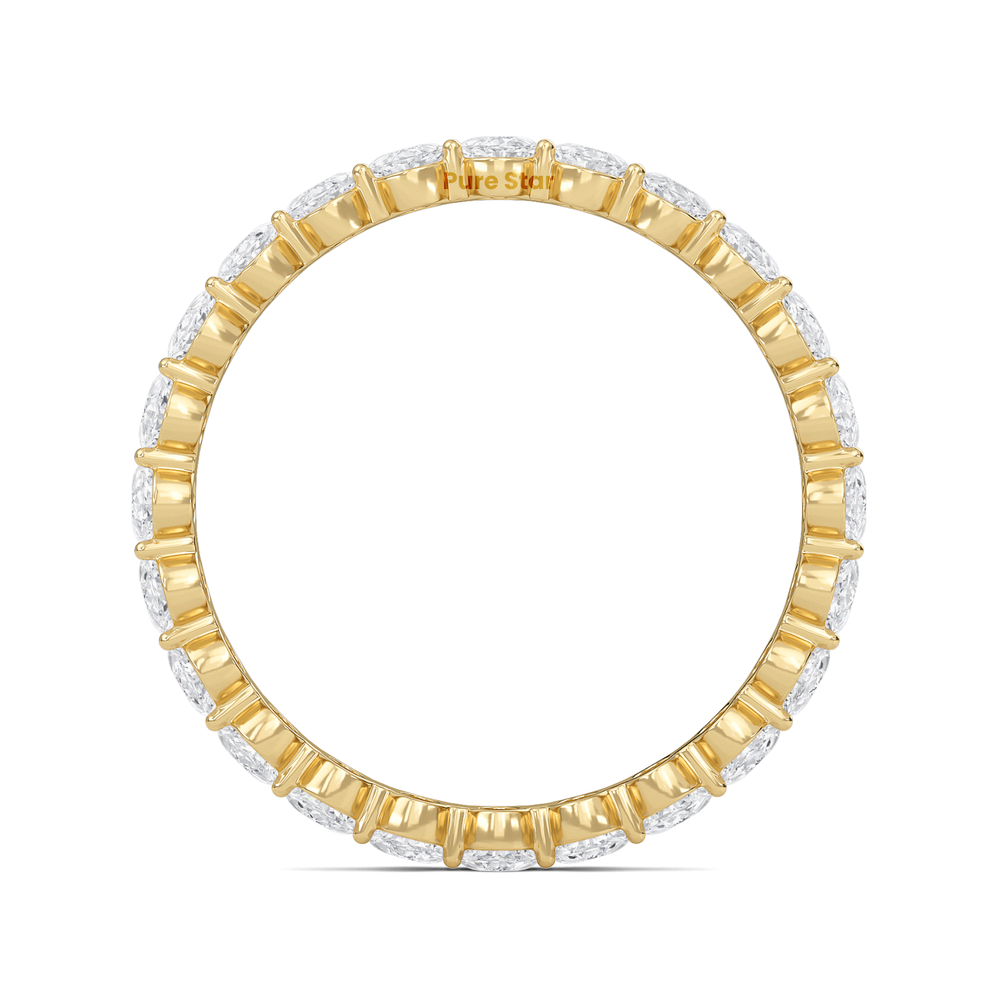 Susan Oval Lab Grown Eternity Band 3.50mm*2.50mm 14K Yellow Gold-purestarjewelry