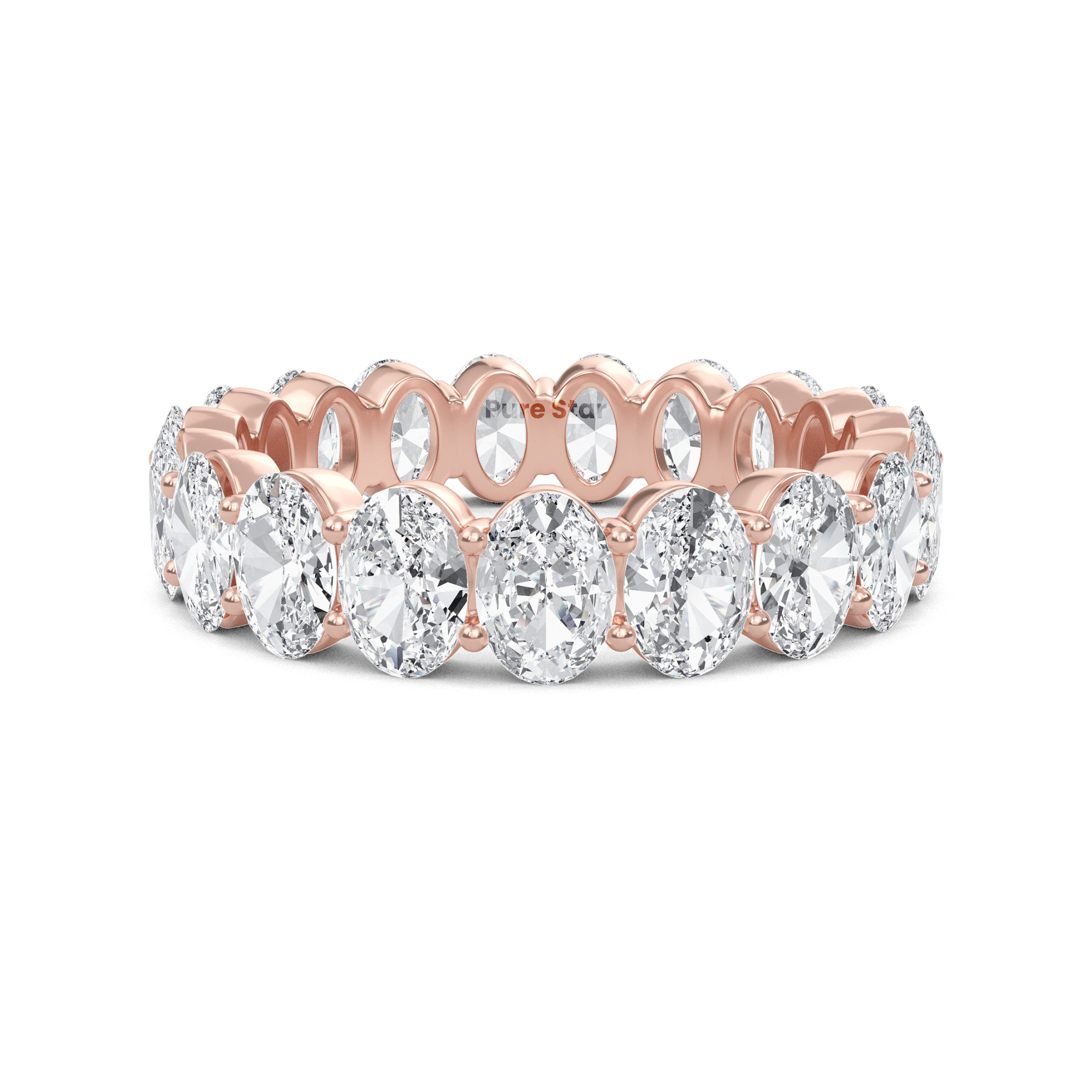 Susan Oval Lab Grown Eternity Band 4.70mm*3.35mm 18K Rose Gold-purestarjewelry