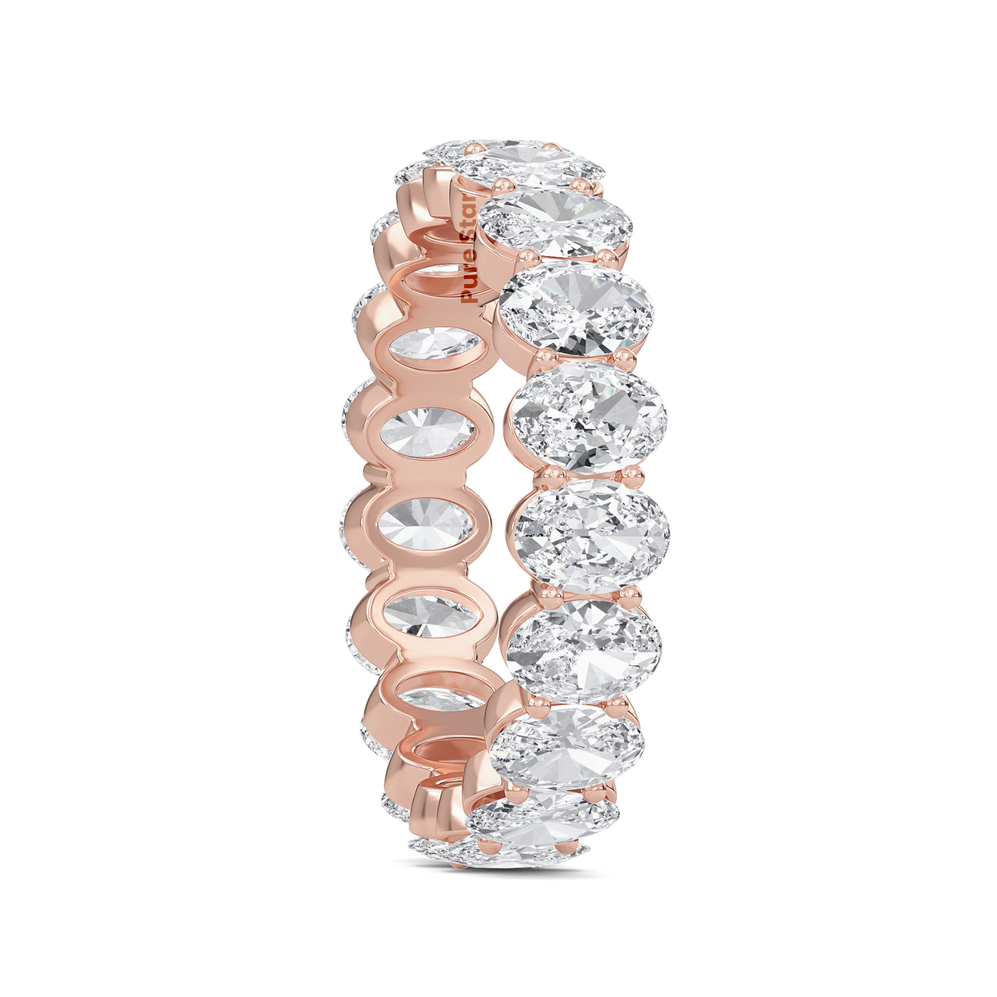 Susan Oval Lab Grown Eternity Band 4.70mm*3.35mm 10K Rose Gold-purestarjewelry