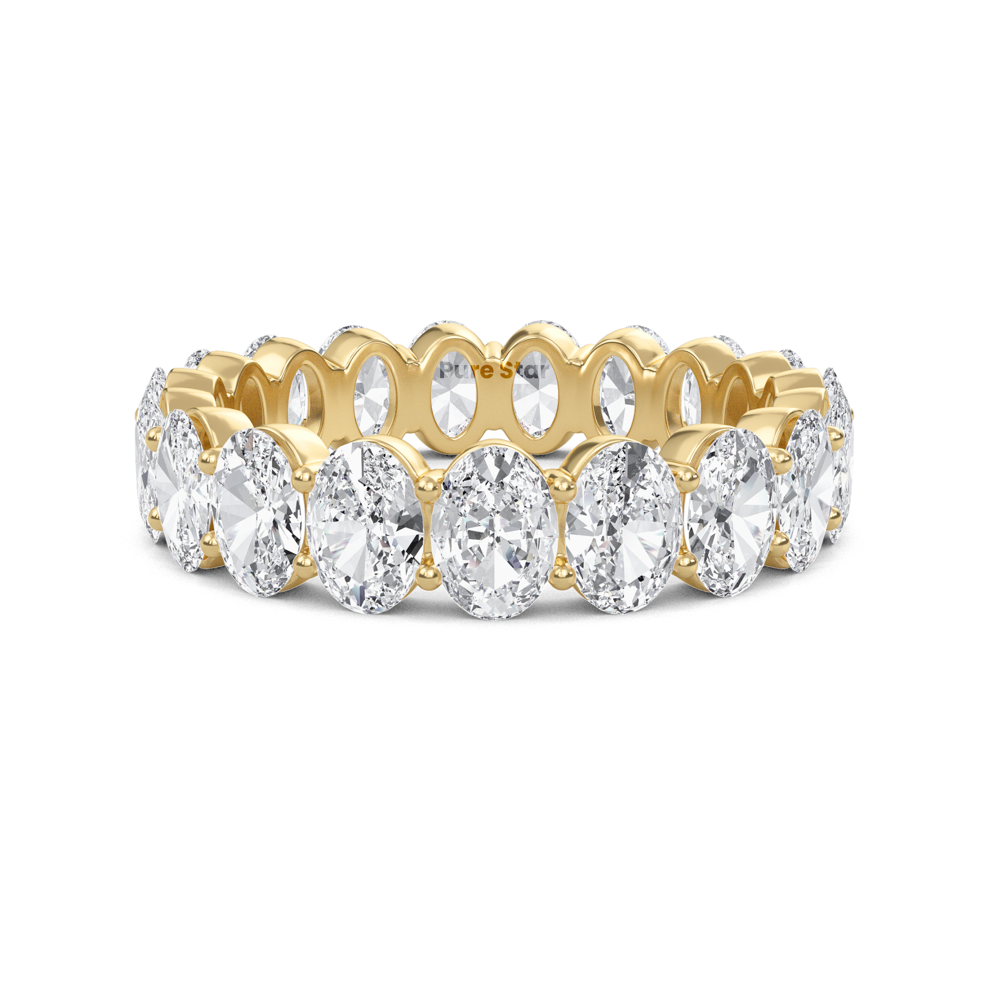 Susan Oval Lab Grown Eternity Band 4.70mm*3.35mm 10K Yellow Gold-purestarjewelry