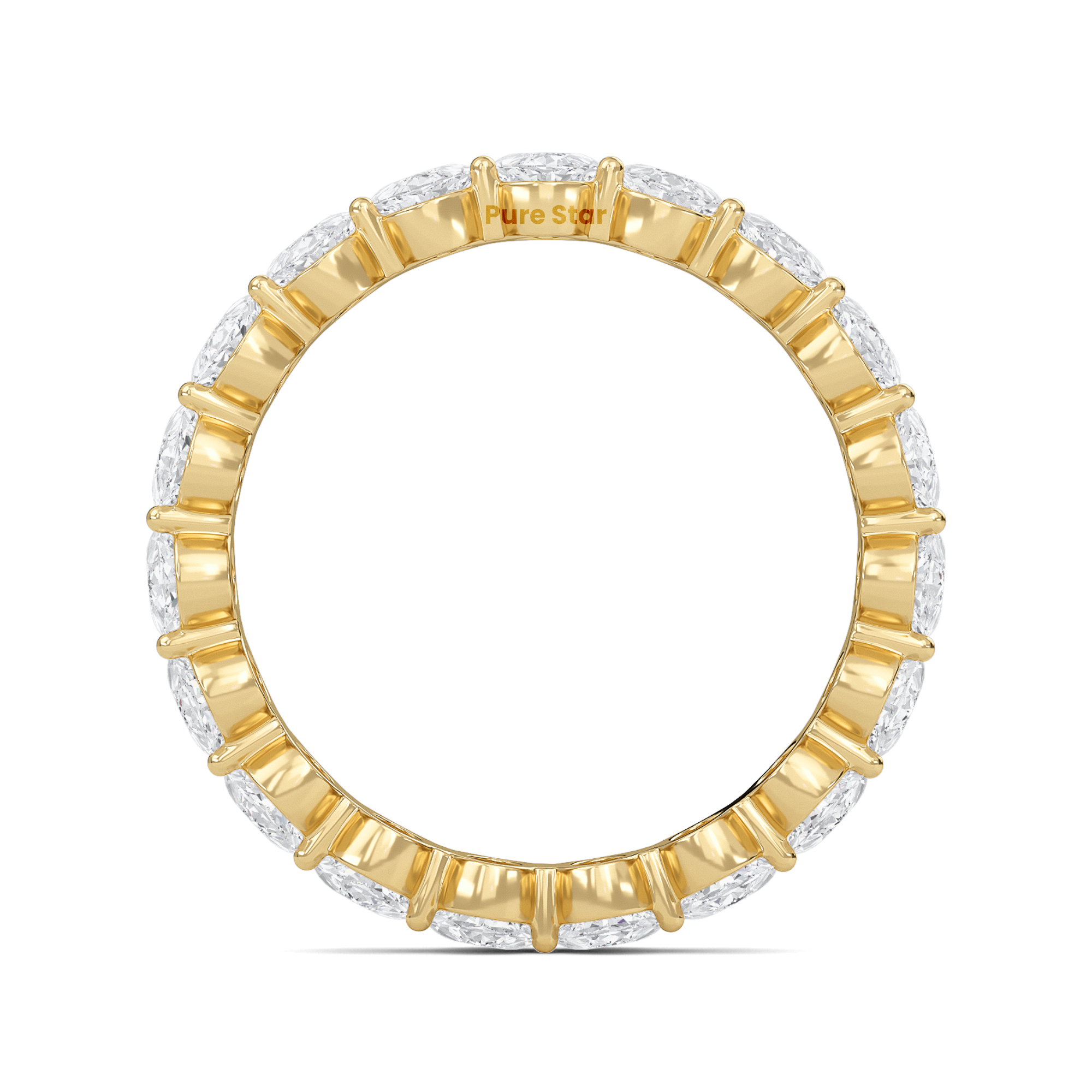 Susan Oval Lab Grown Eternity Band 4.70mm*3.35mm 10K Yellow Gold-purestarjewelry