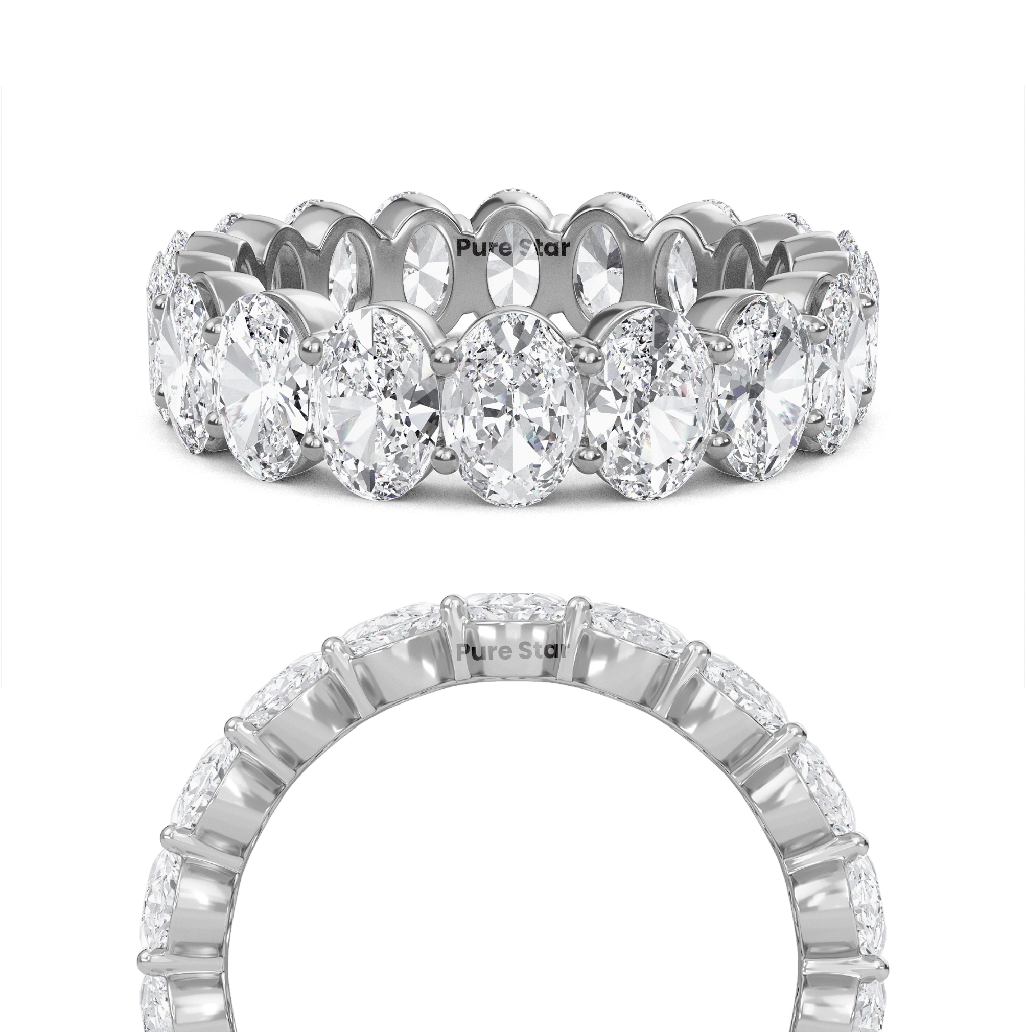 Susan Oval Lab Grown Eternity Band 5.30mm*3.80mm 10K White Gold-purestarjewelry