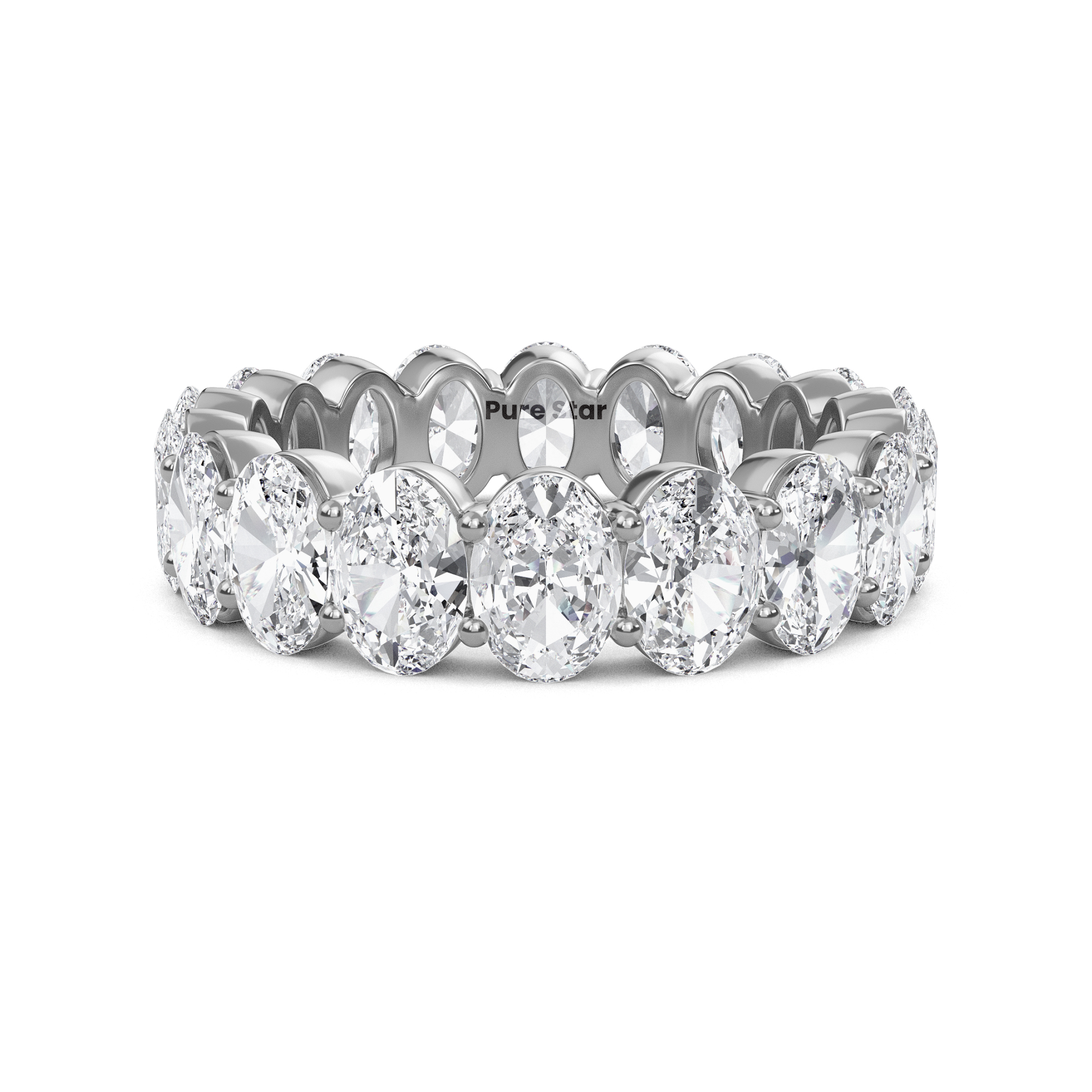 Susan Oval Lab Grown Eternity Band 5.30mm*3.80mm 10K White Gold-purestarjewelry