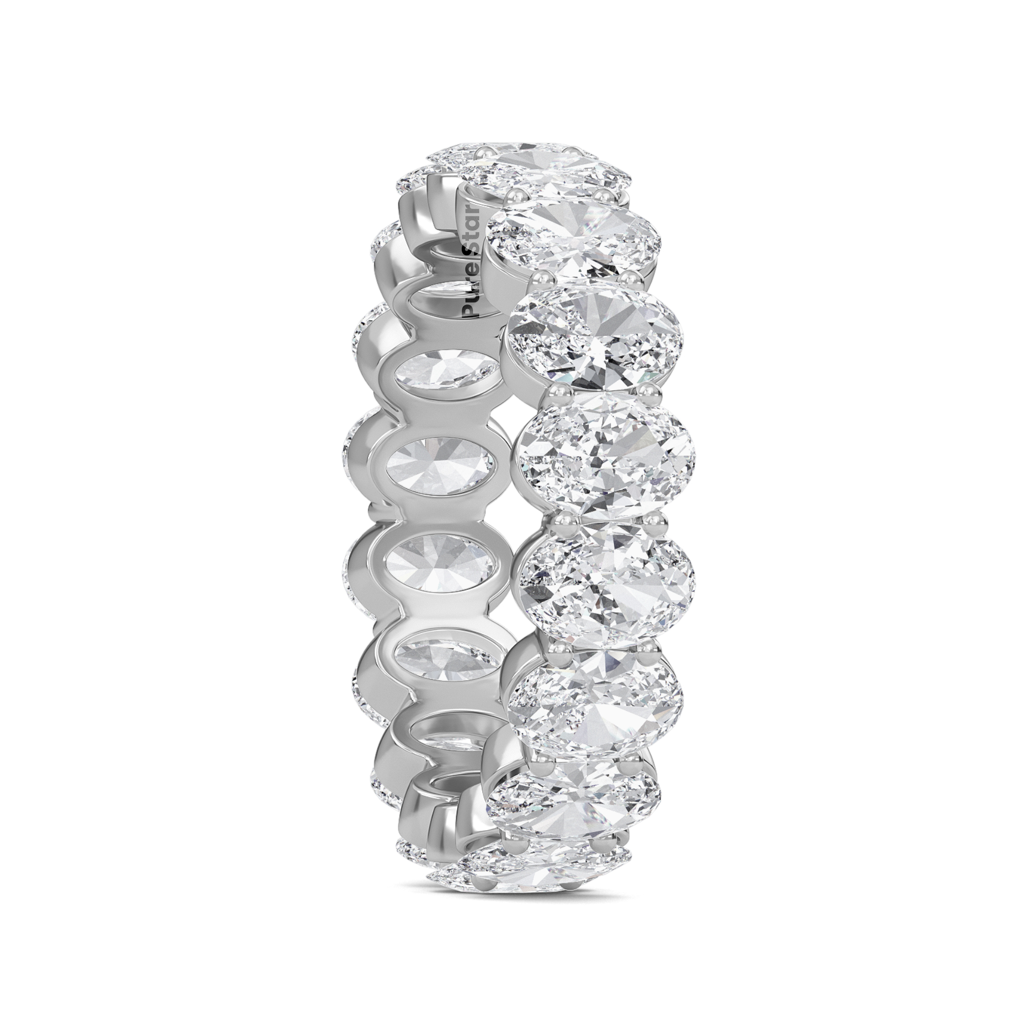 Susan Oval Lab Grown Eternity Band 5.30mm*3.80mm 18K White Gold-purestarjewelry