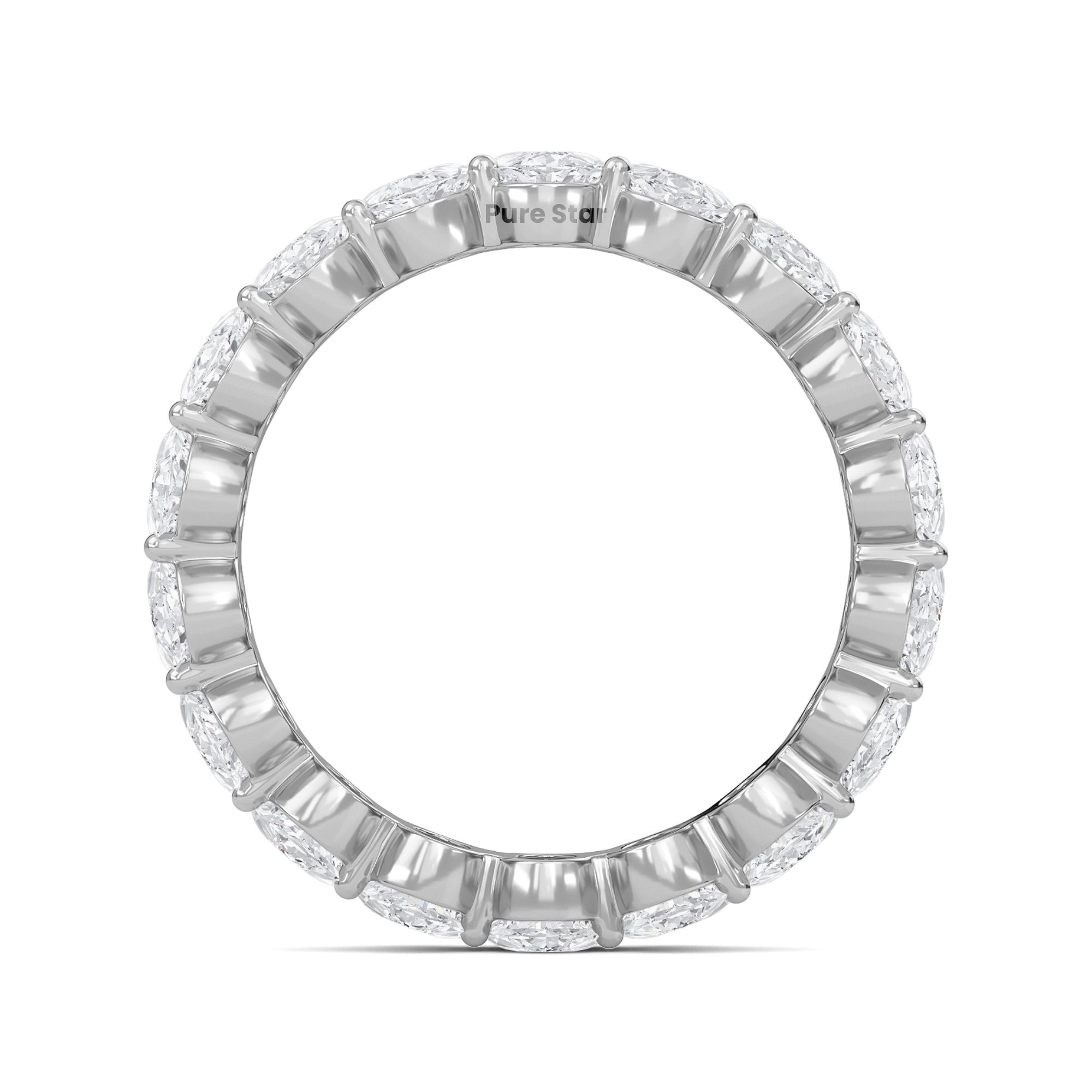 Susan Oval Lab Grown Eternity Band 5.30mm*3.80mm 10K White Gold-purestarjewelry