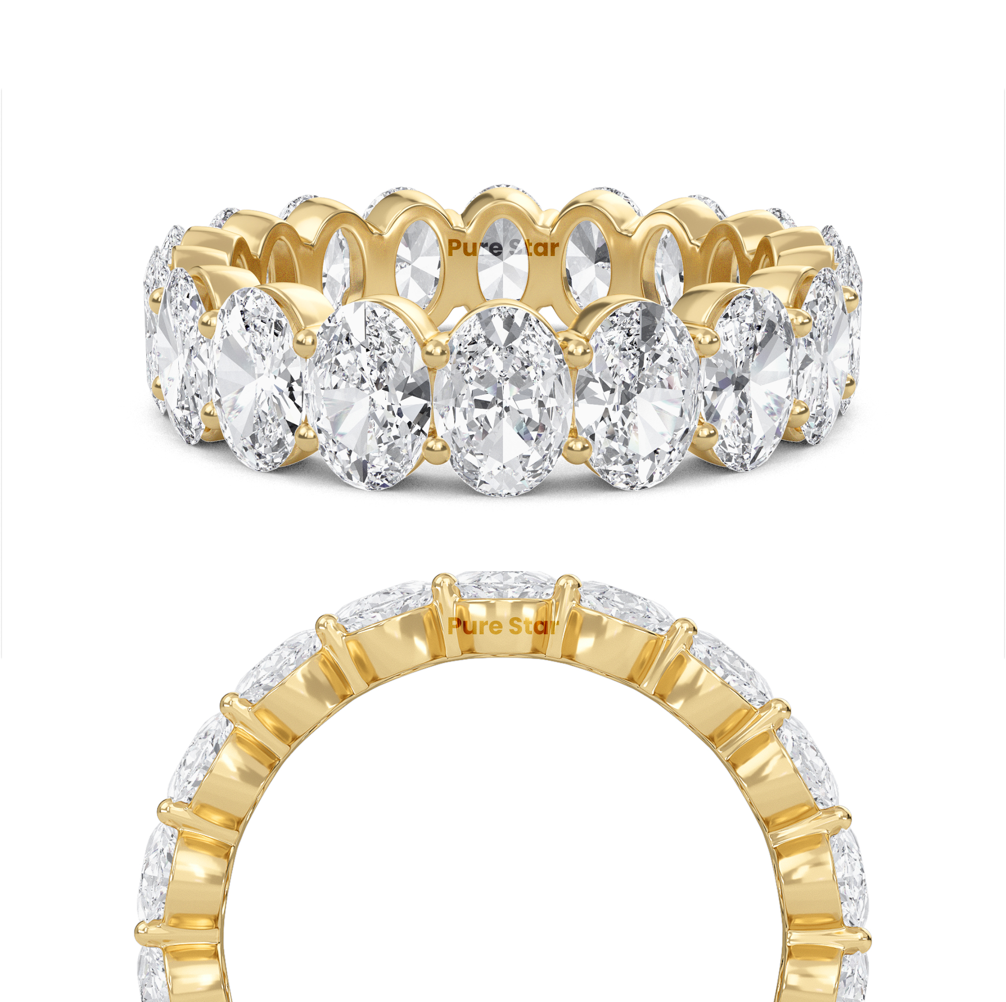 Susan Oval Lab Grown Eternity Band 5.30mm*3.80mm 18K Yellow Gold-purestarjewelry