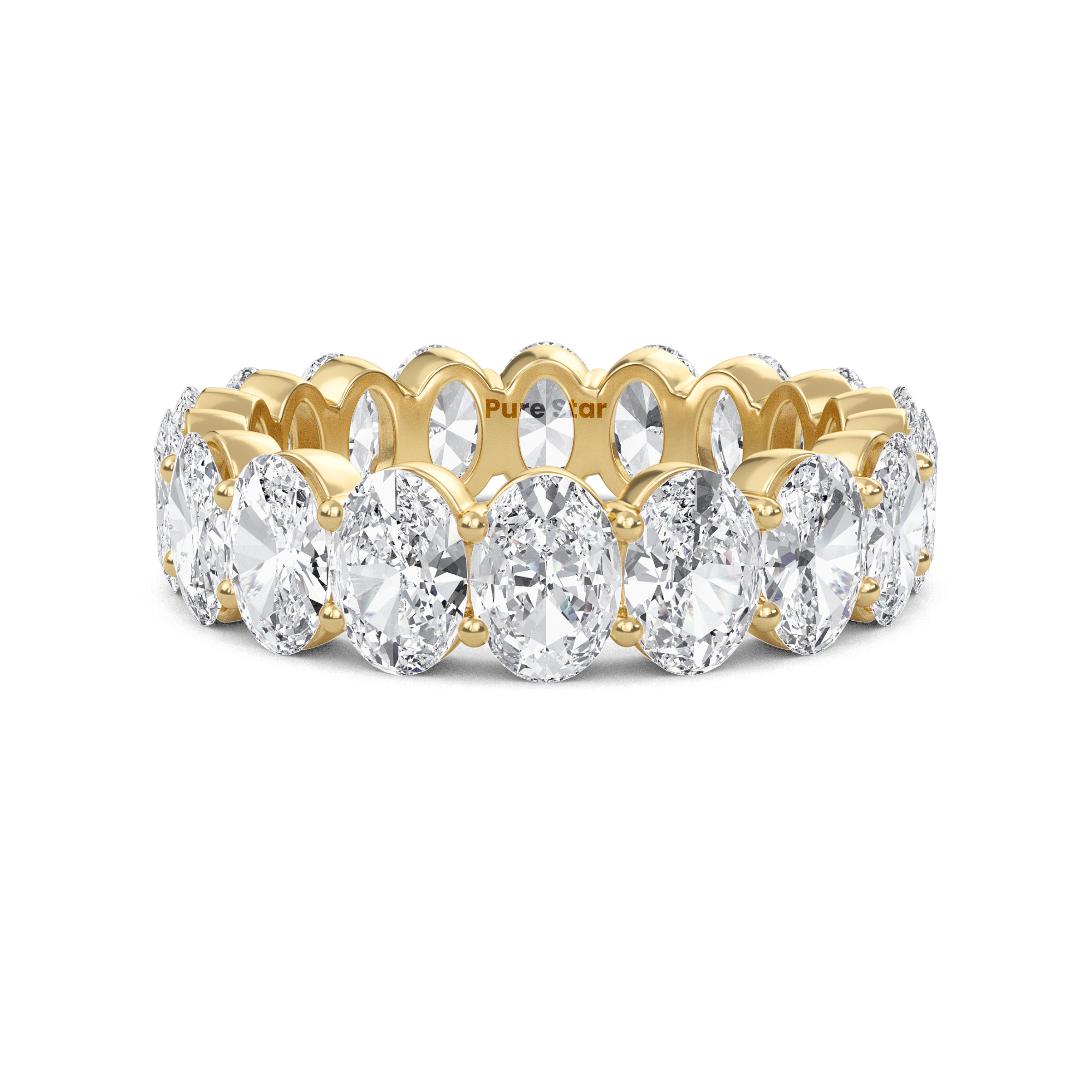 Susan Oval Lab Grown Eternity Band 5.30mm*3.80mm 18K Yellow Gold-purestarjewelry