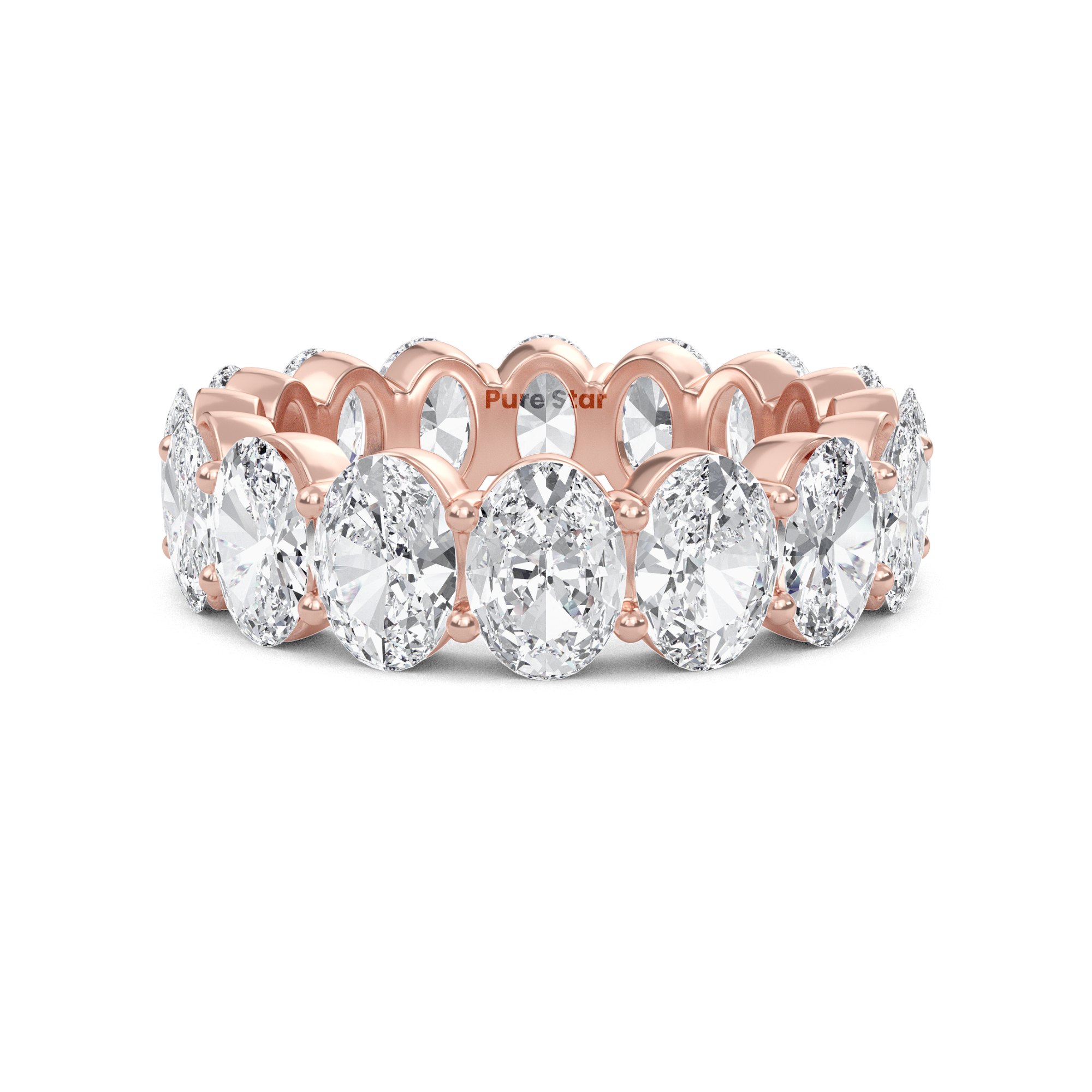 Susan Oval Lab Grown Eternity Band 5.80mm*4.15mm 18K Rose Gold-purestarjewelry