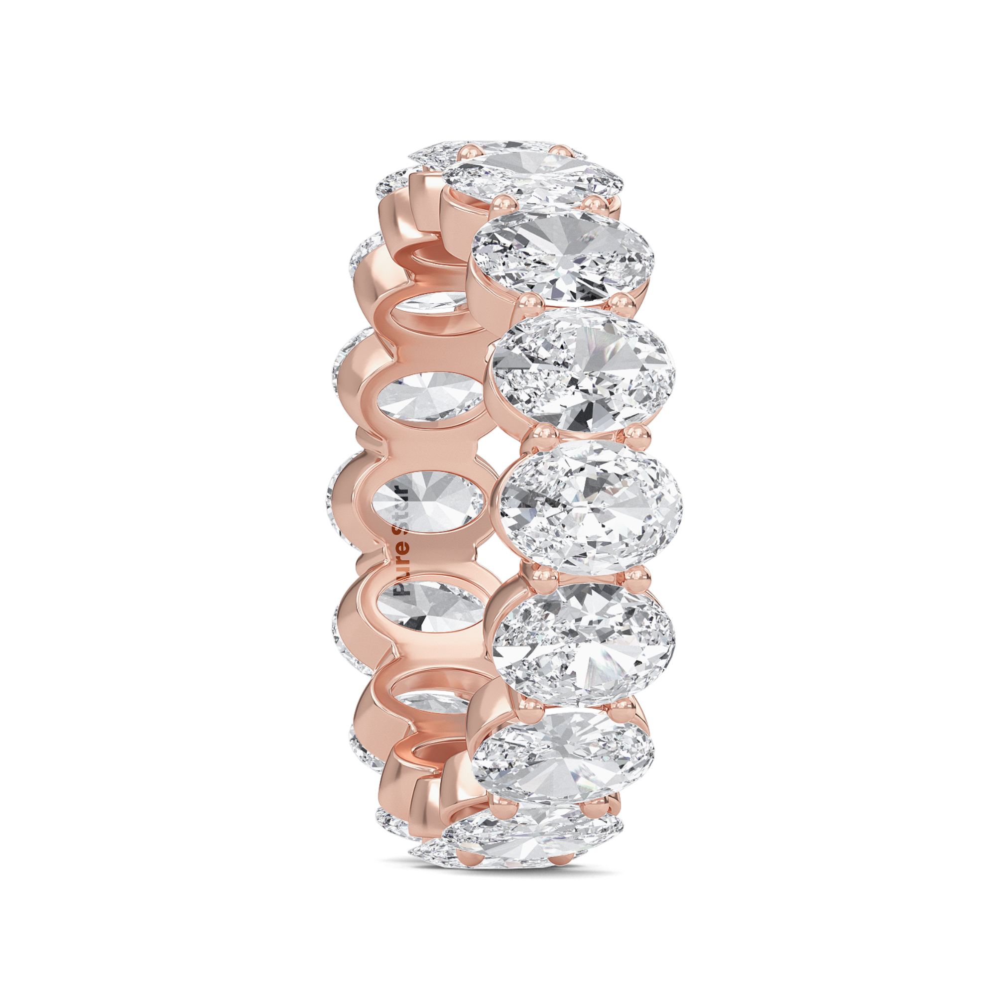 Susan Oval Lab Grown Eternity Band 5.80mm*4.15mm 18K Rose Gold-purestarjewelry