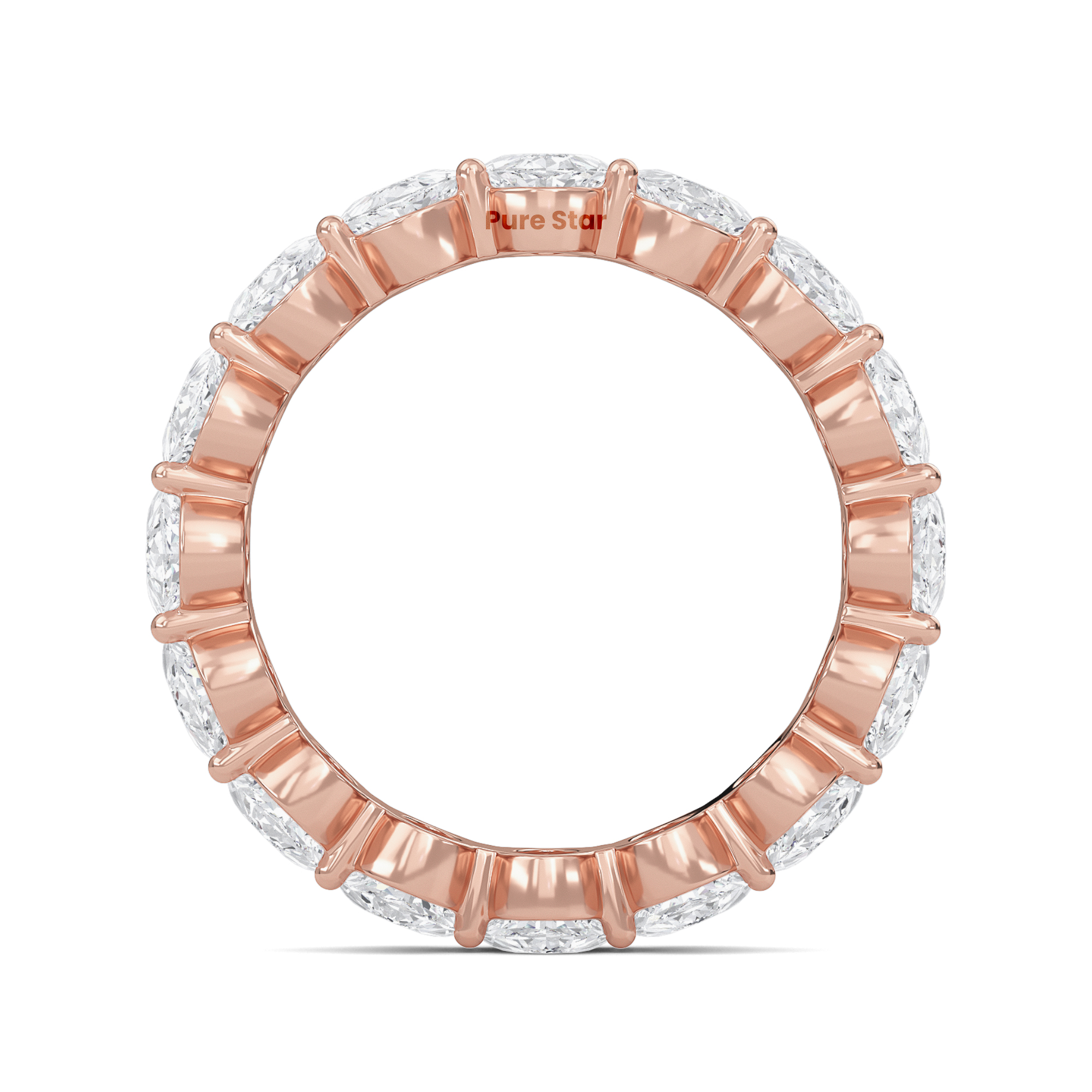Susan Oval Lab Grown Eternity Band 5.80mm*4.15mm 18K Rose Gold-purestarjewelry