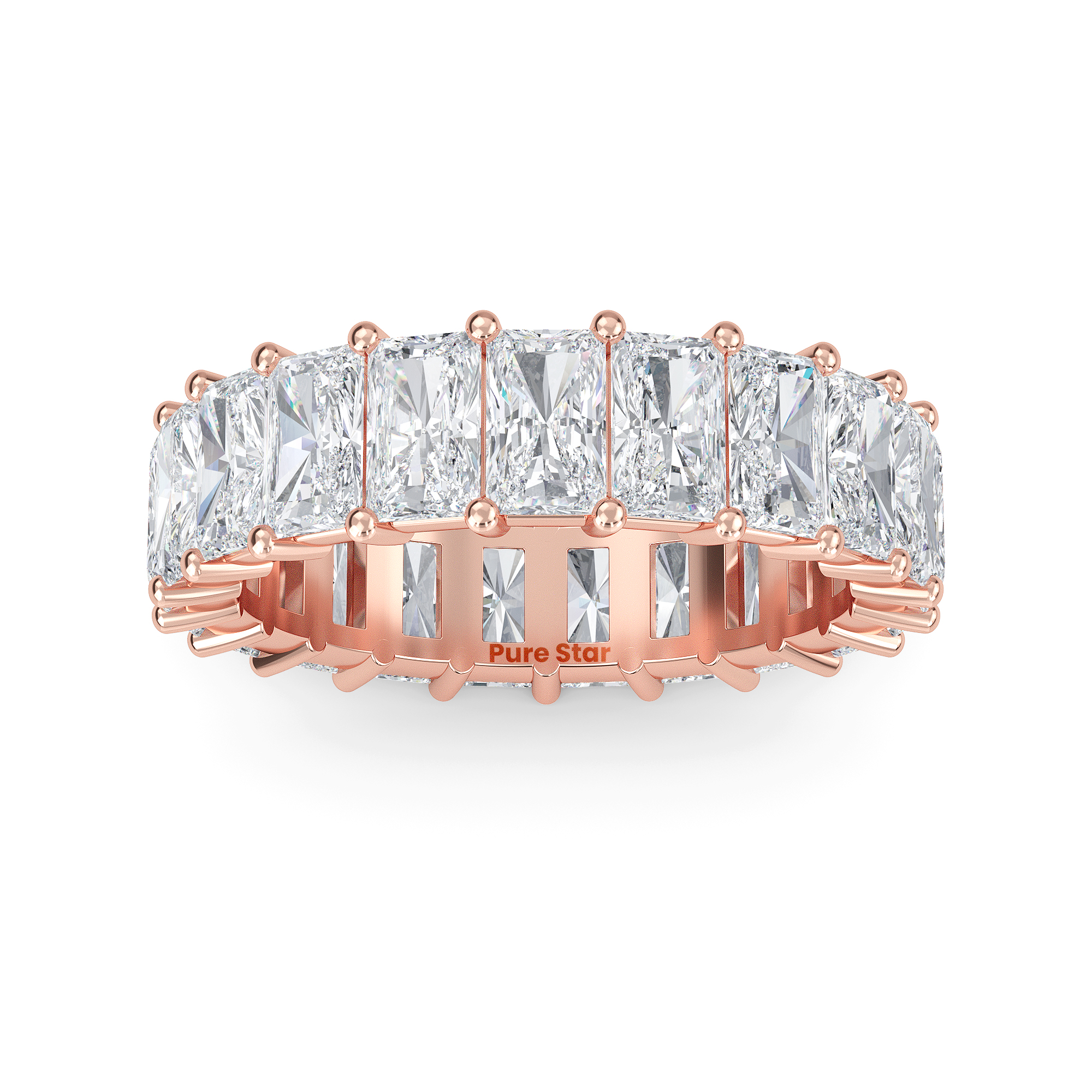 william Radiant Lab Grown  Eternity Band 5mm*3.55mm 18K Rose Gold-purestarjewelry