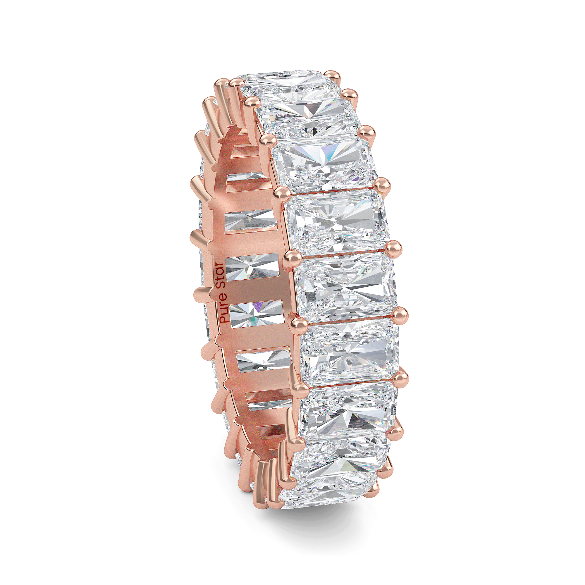 william Radiant Lab Grown  Eternity Band 5mm*3.55mm 18K Rose Gold-purestarjewelry