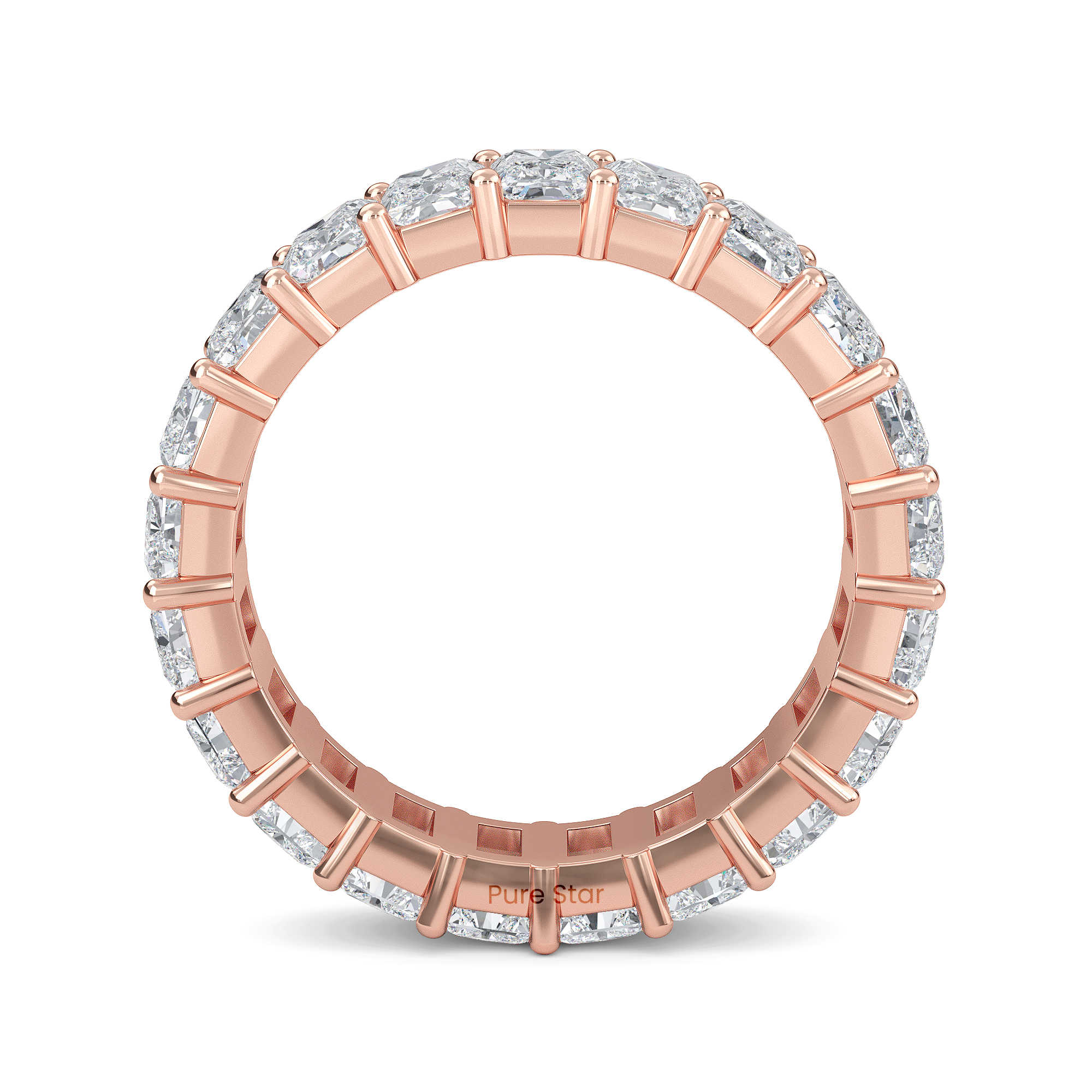 william Radiant Lab Grown  Eternity Band 5mm*3.55mm 18K Rose Gold-purestarjewelry