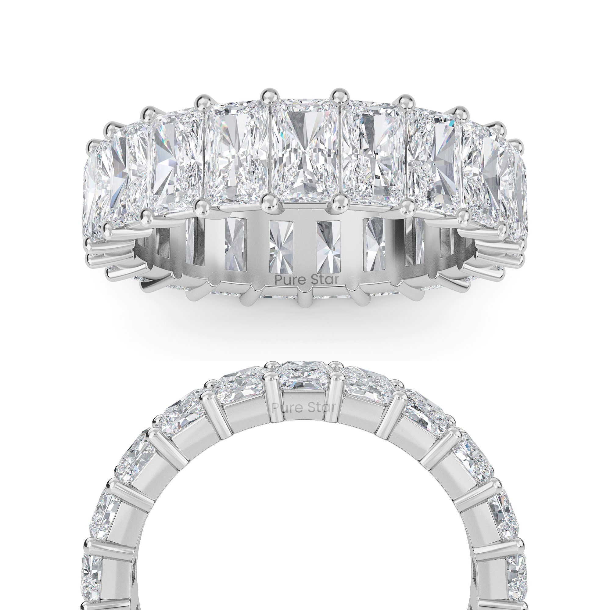 william Radiant Lab Grown  Eternity Band 3.1mm*2.20mm 18K White Gold-purestarjewelry