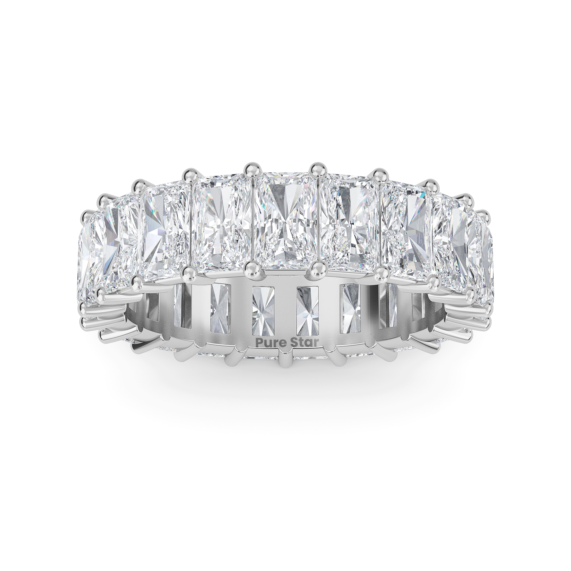 william Radiant Lab Grown  Eternity Band 3.1mm*2.20mm 18K White Gold-purestarjewelry