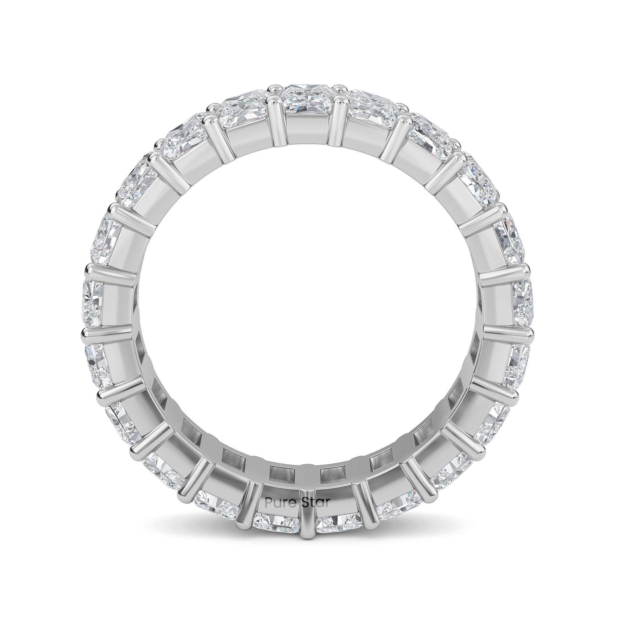 william Radiant Lab Grown  Eternity Band 3.1mm*2.20mm 18K White Gold-purestarjewelry