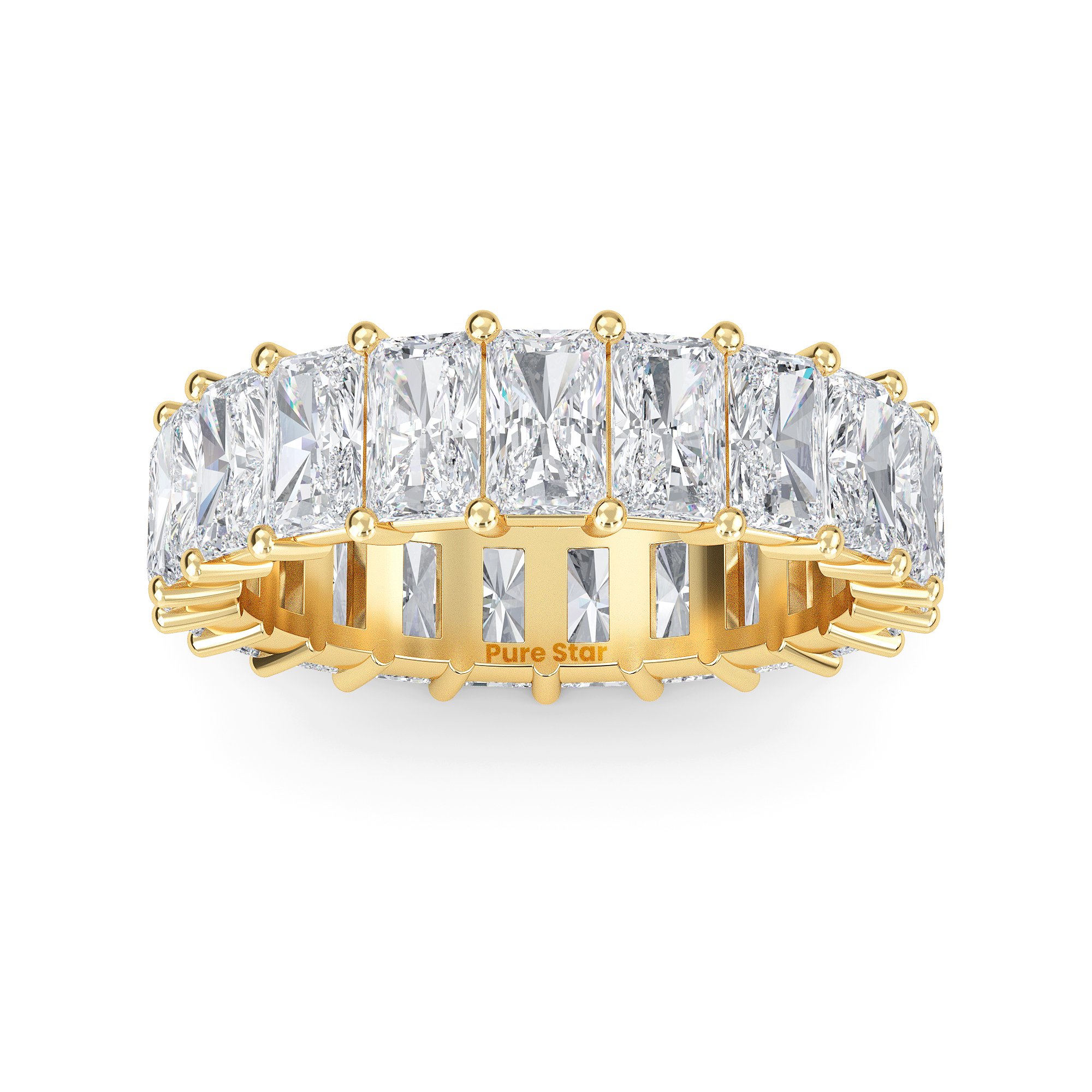 william Radiant Lab Grown  Eternity Band 5mm*3.55mm 18K Yellow Gold-purestarjewelry