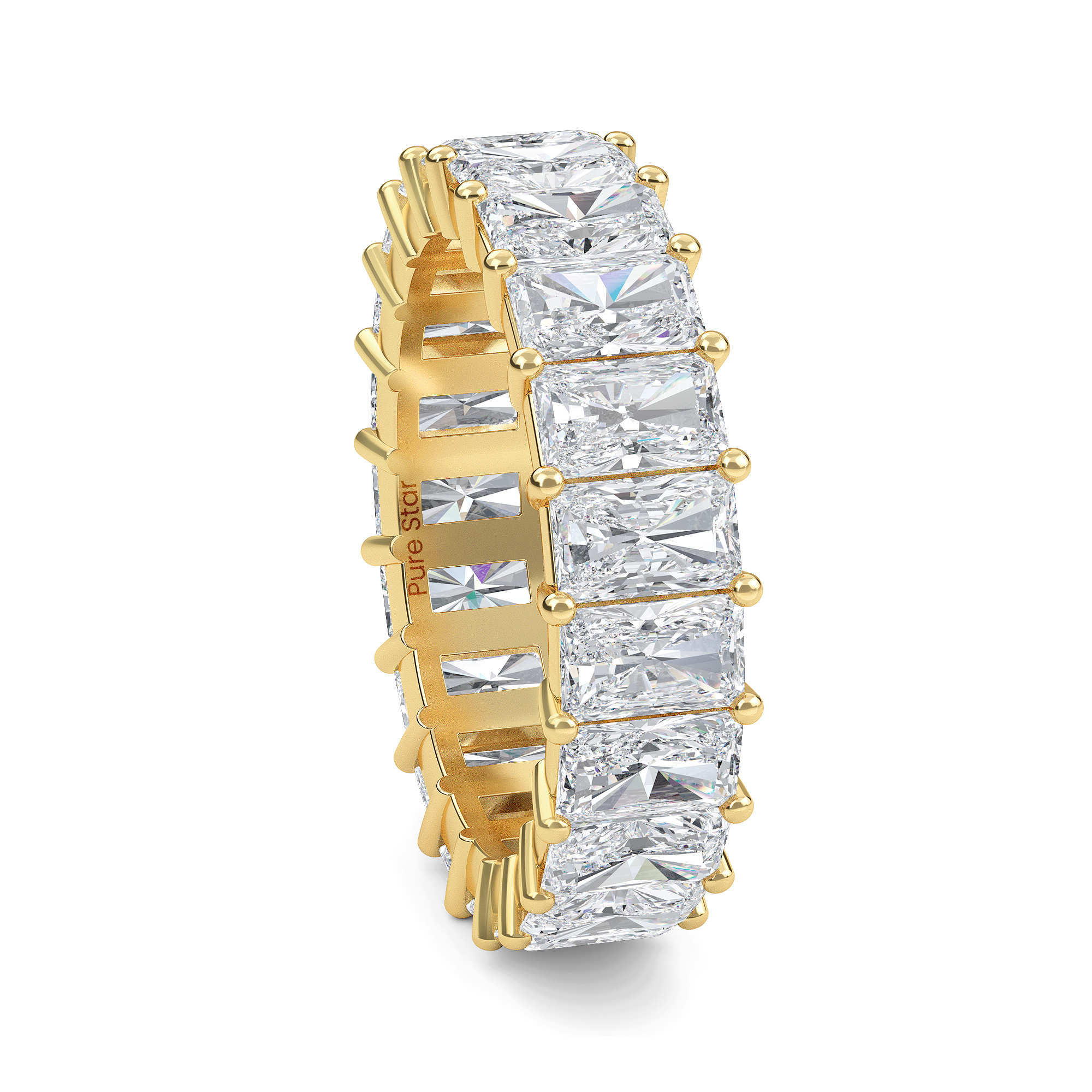 william Radiant Lab Grown  Eternity Band 4.50mm*3.20mm 14K Yellow Gold-purestarjewelry