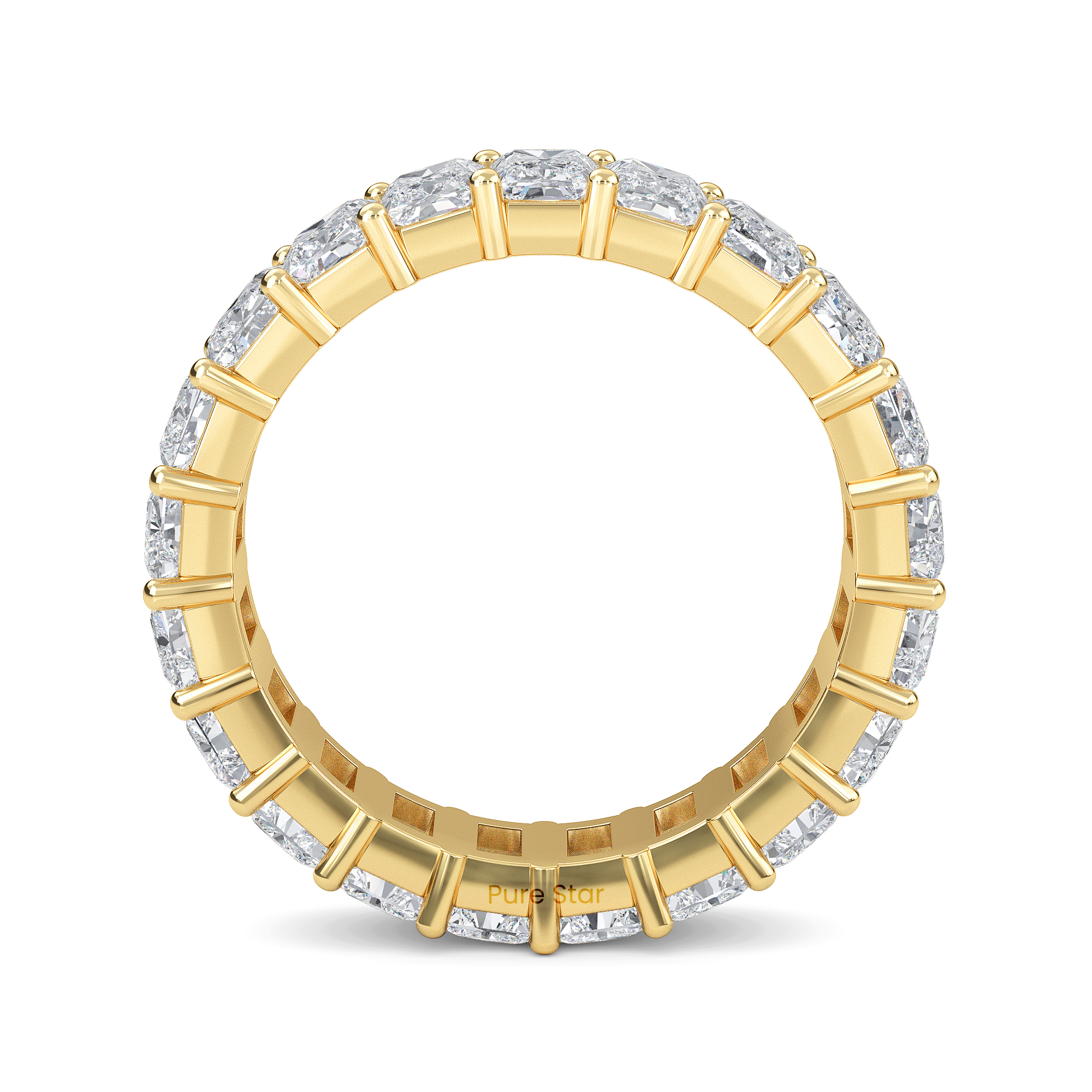 william Radiant Lab Grown  Eternity Band 4.50mm*3.20mm 14K Yellow Gold-purestarjewelry