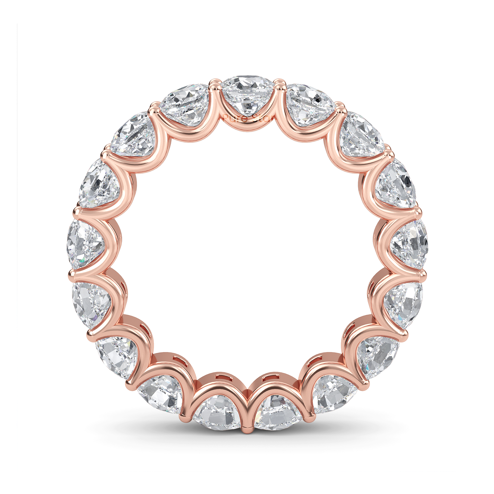 Amiri Cushion Lab Grown Eternity Band 5mm 18K Rose Gold-purestarjewelry