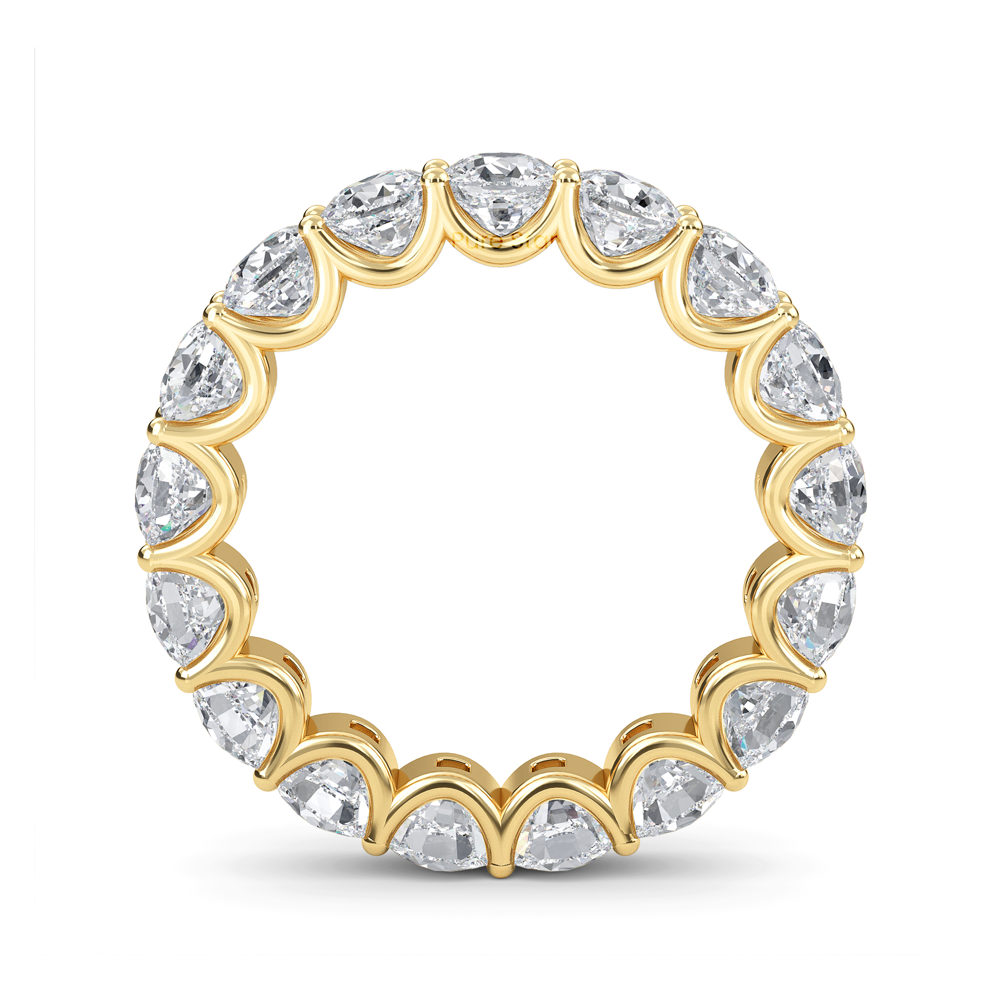 Amiri Cushion Lab Grown Eternity Band 3mm 18K Yellow Gold-purestarjewelry