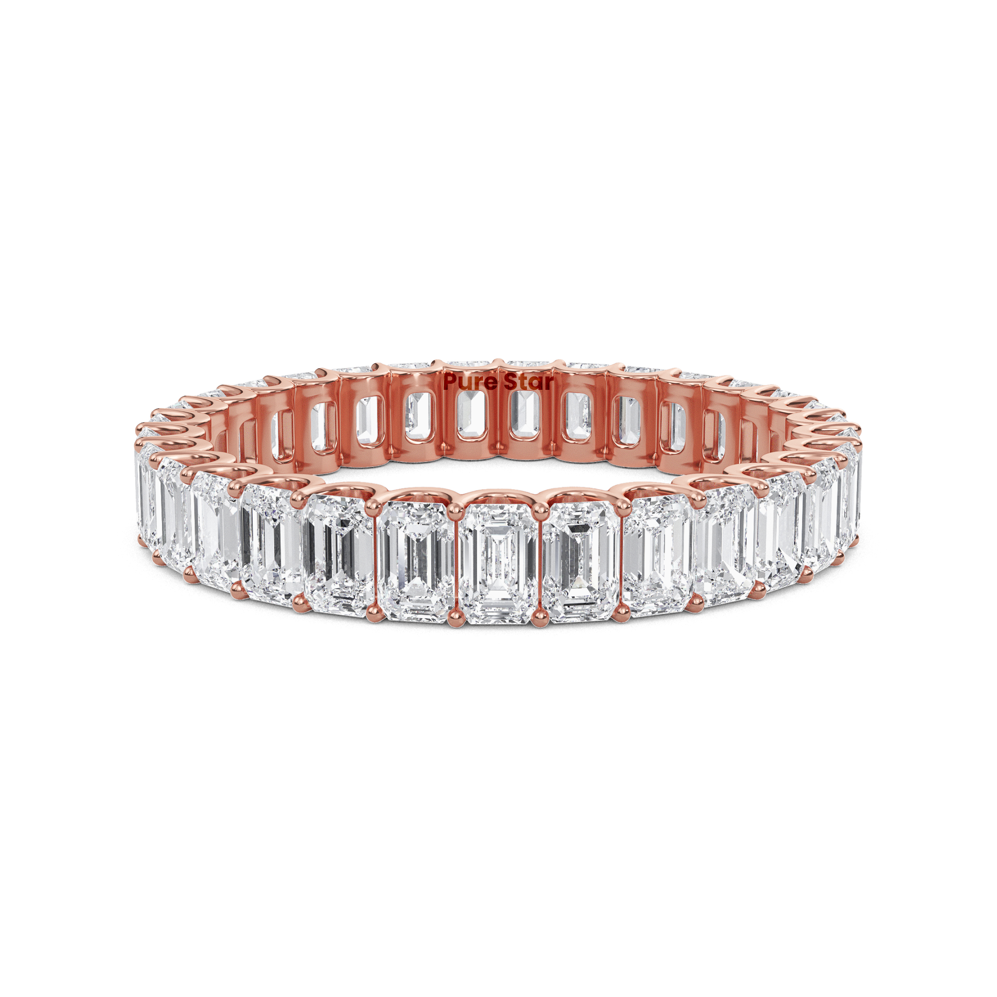 Hannah Emerald Lab Grown Eternity Band 3.10mm*2.20mm 14K Rose Gold-purestarjewelry