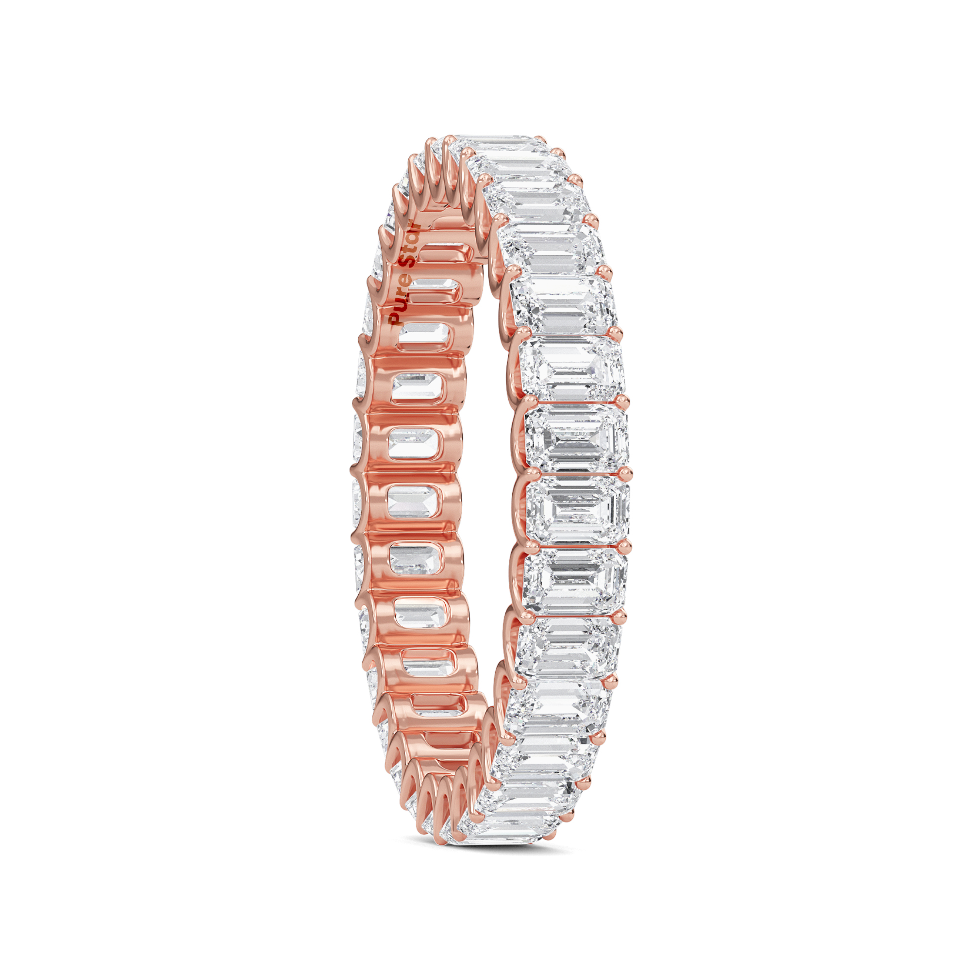 Hannah Emerald Lab Grown Eternity Band 3.10mm*2.20mm 14K Rose Gold-purestarjewelry