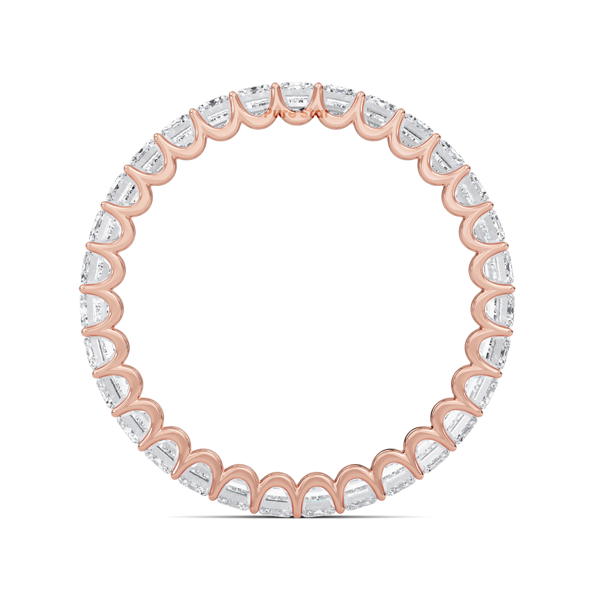 Hannah Emerald Lab Grown Eternity Band 3.10mm*2.20mm 14K Rose Gold-purestarjewelry