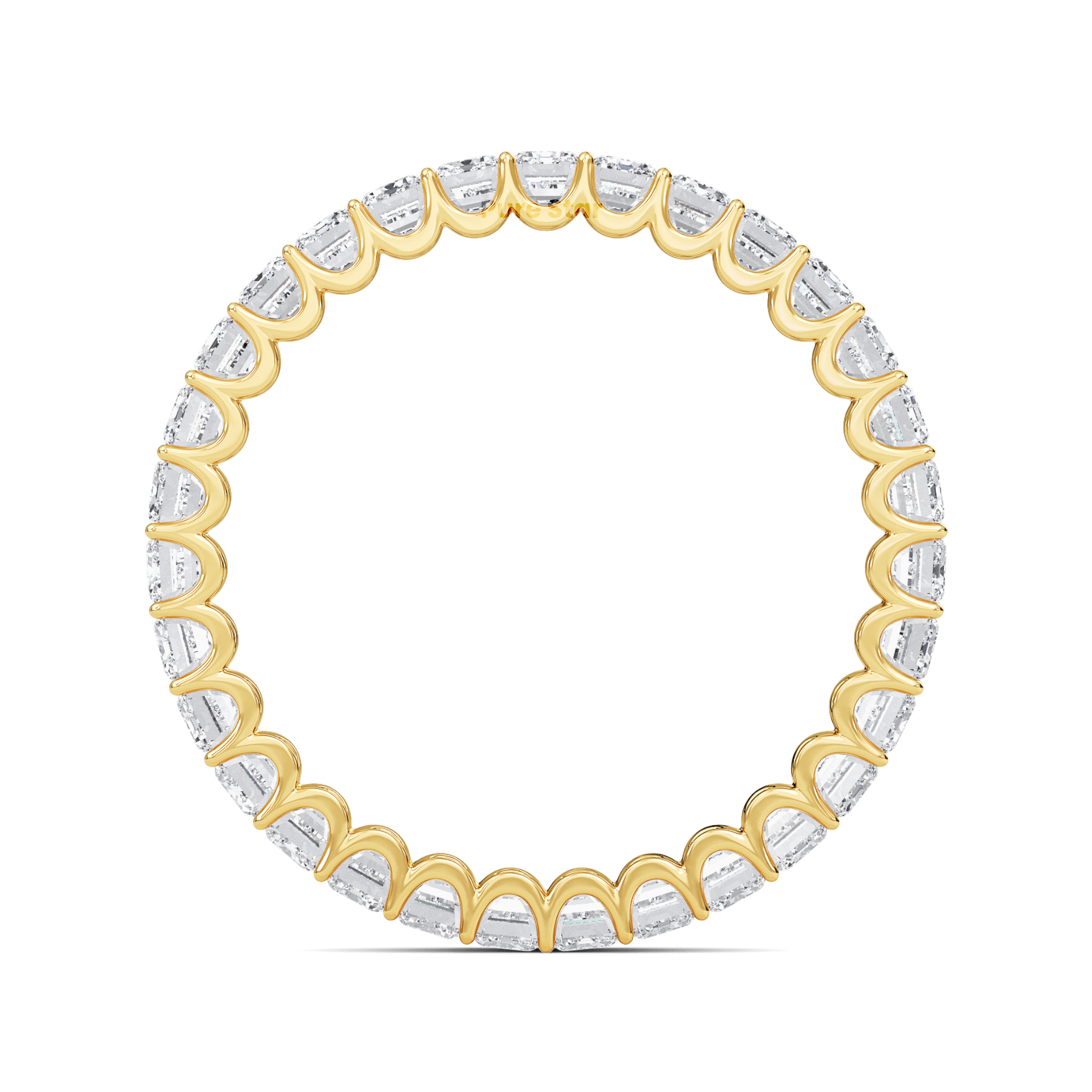 Hannah Emerald Lab Grown Eternity Band 3.10mm*2.20mm 14K Yellow Gold-purestarjewelry